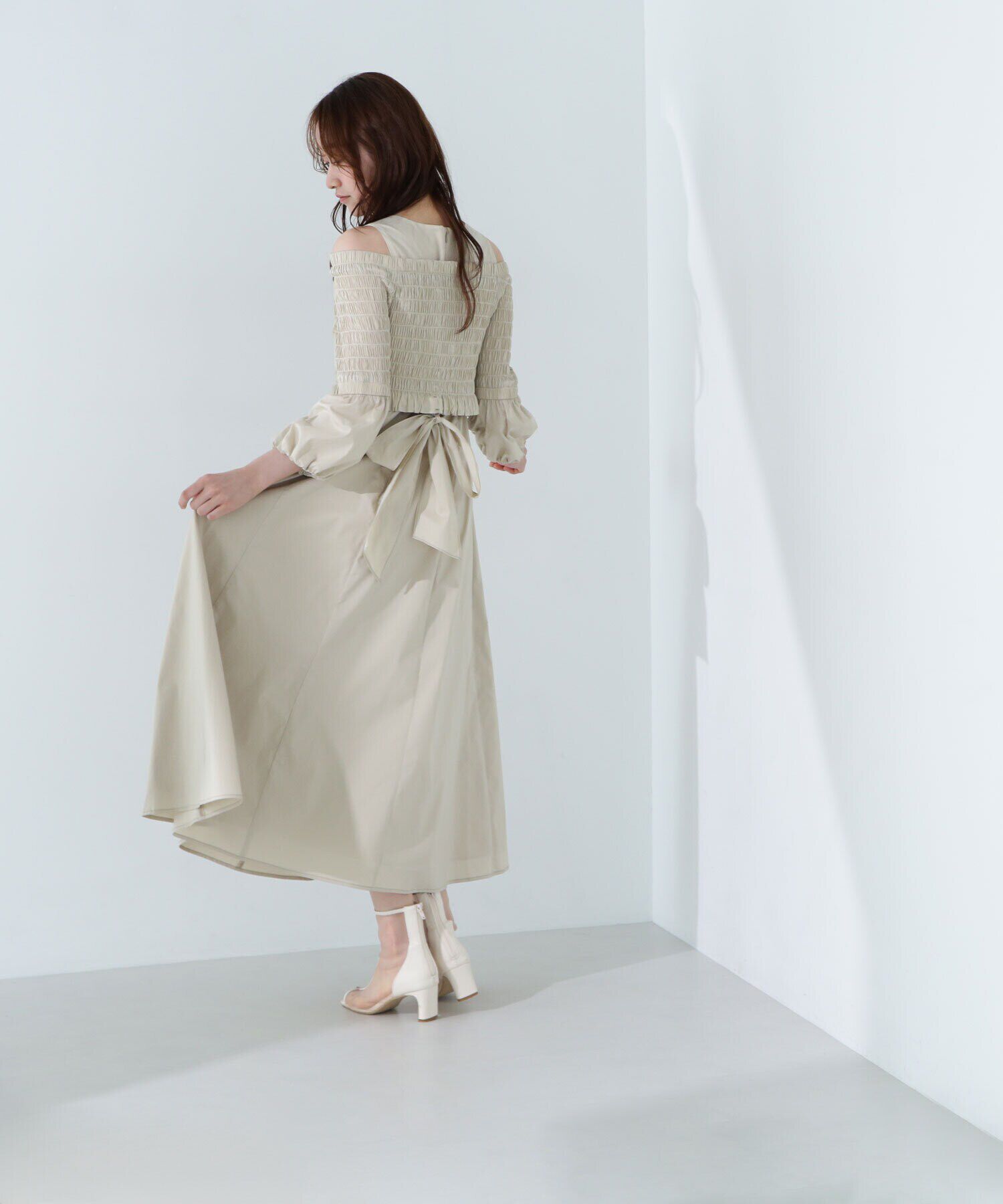  「シャーリングブラウスセットワンピース」|ワンピース|