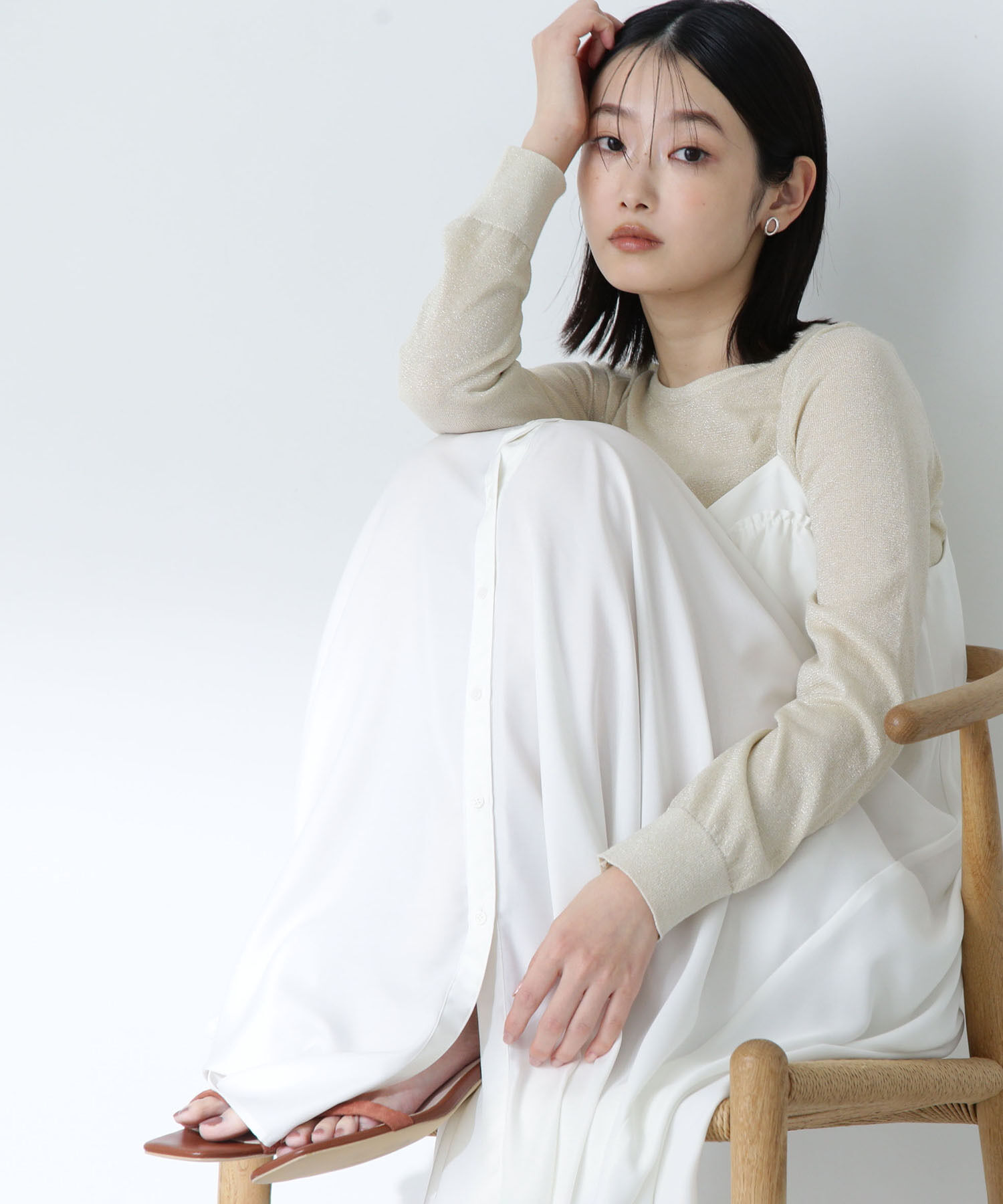  「クルーネックラメニット」|ニット・セーター|