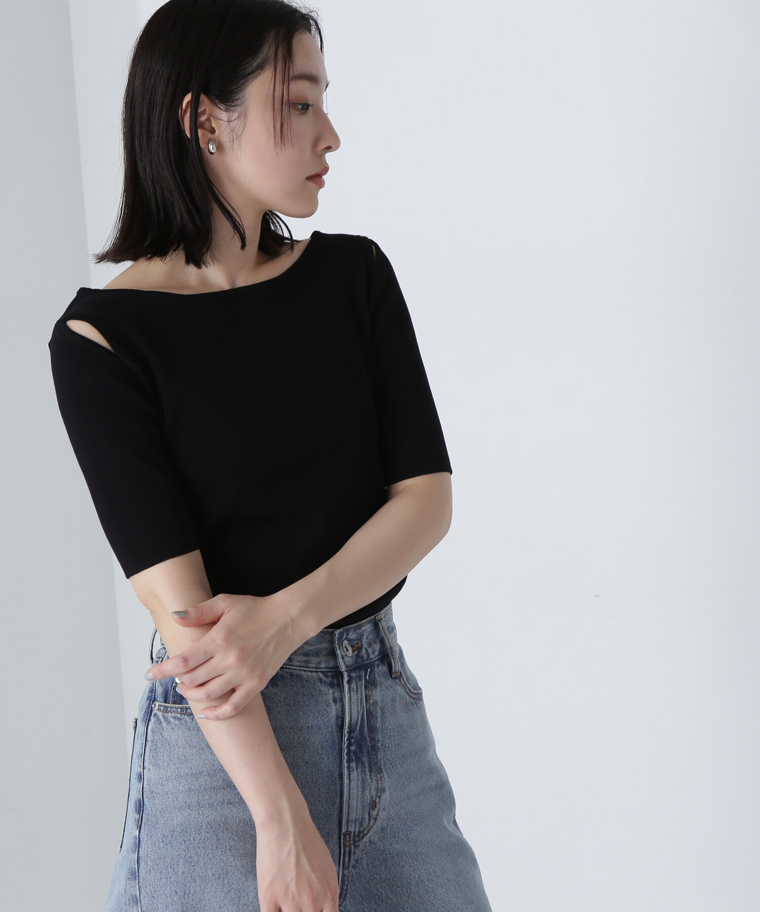  「ショルダースリットニット」|ニット・セーター|クロ