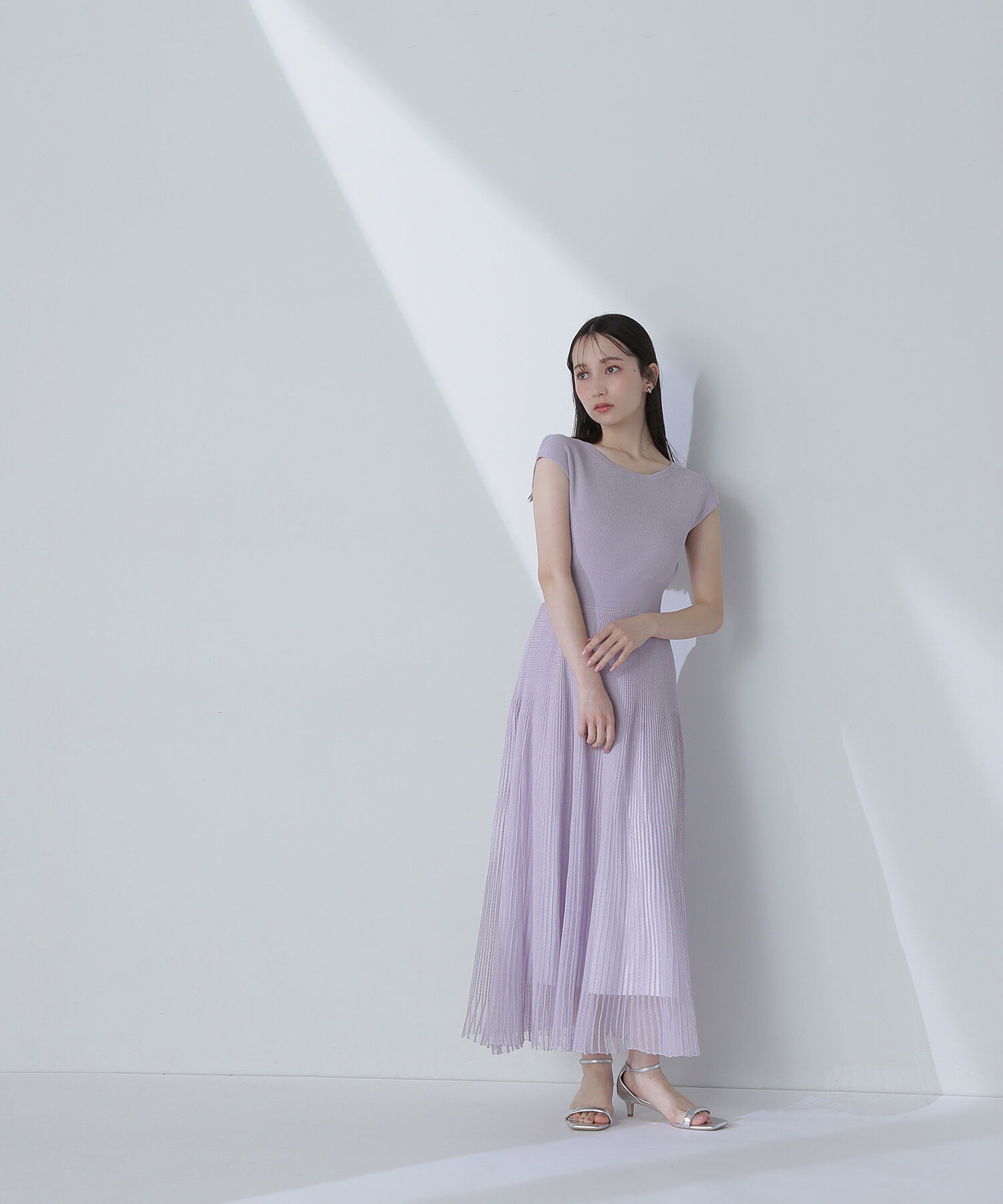  「シアーストライプニットワンピース」|ワンピース|