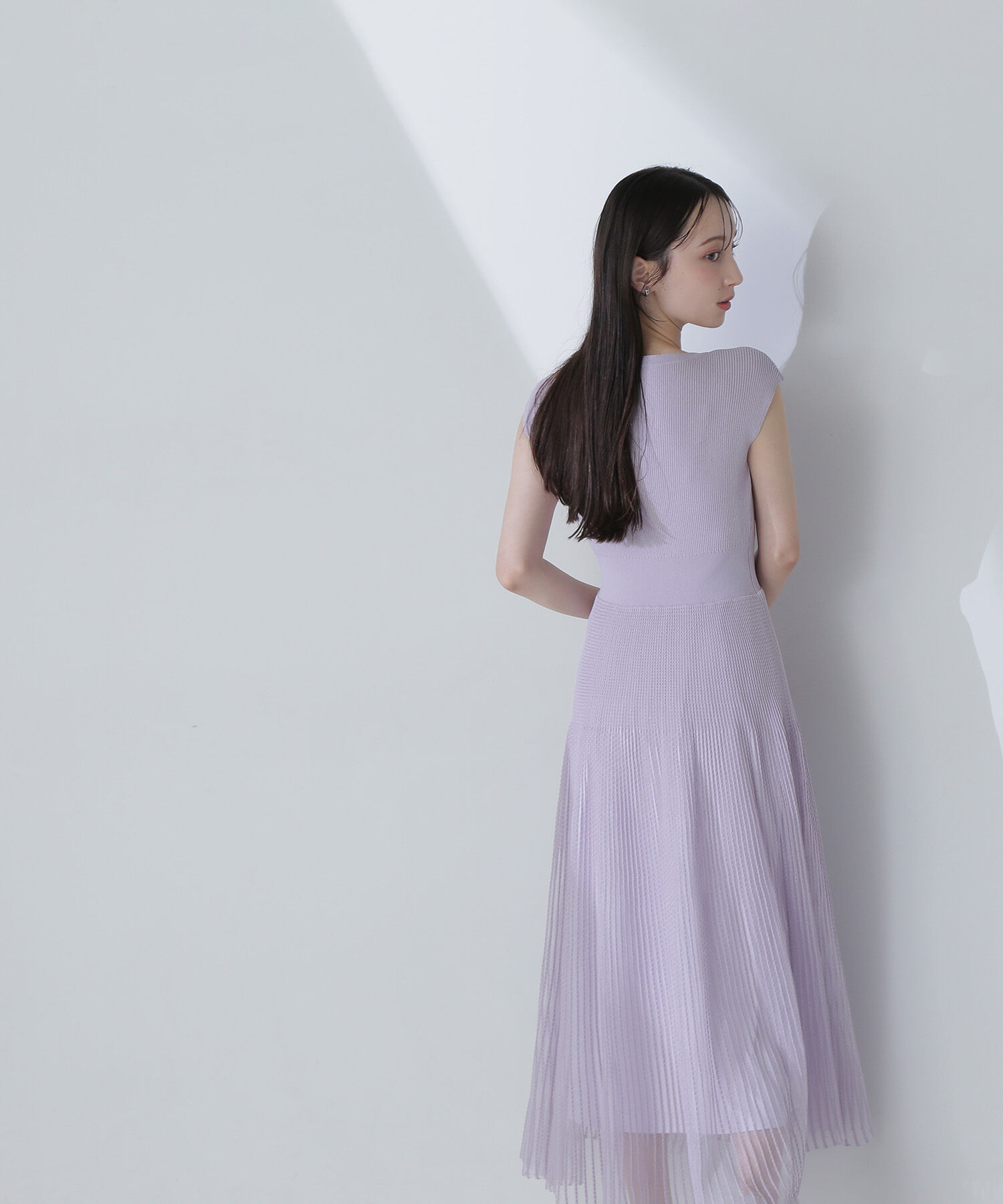  「シアーストライプニットワンピース」|ワンピース|