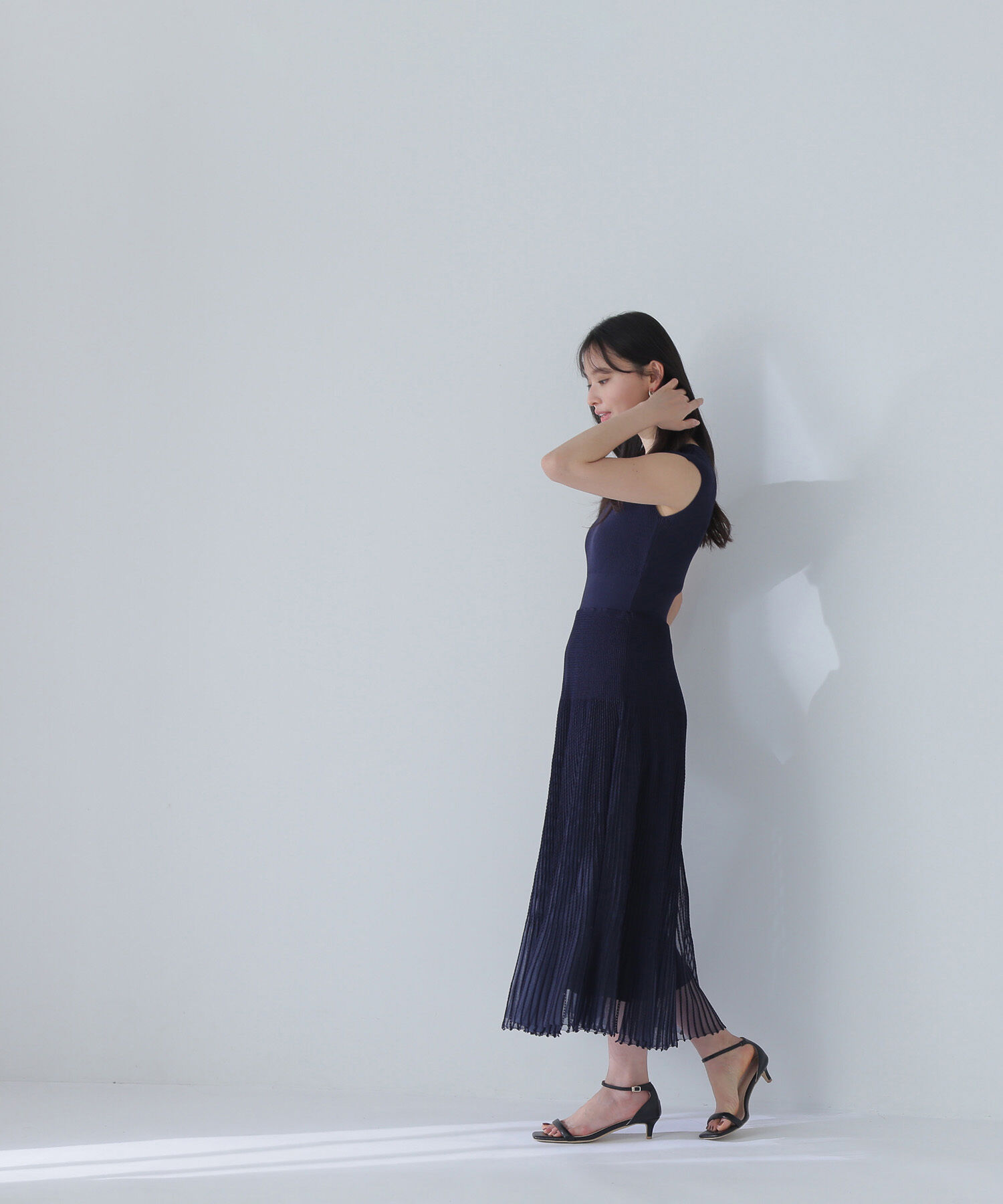  「シアーストライプニットワンピース」|ワンピース|