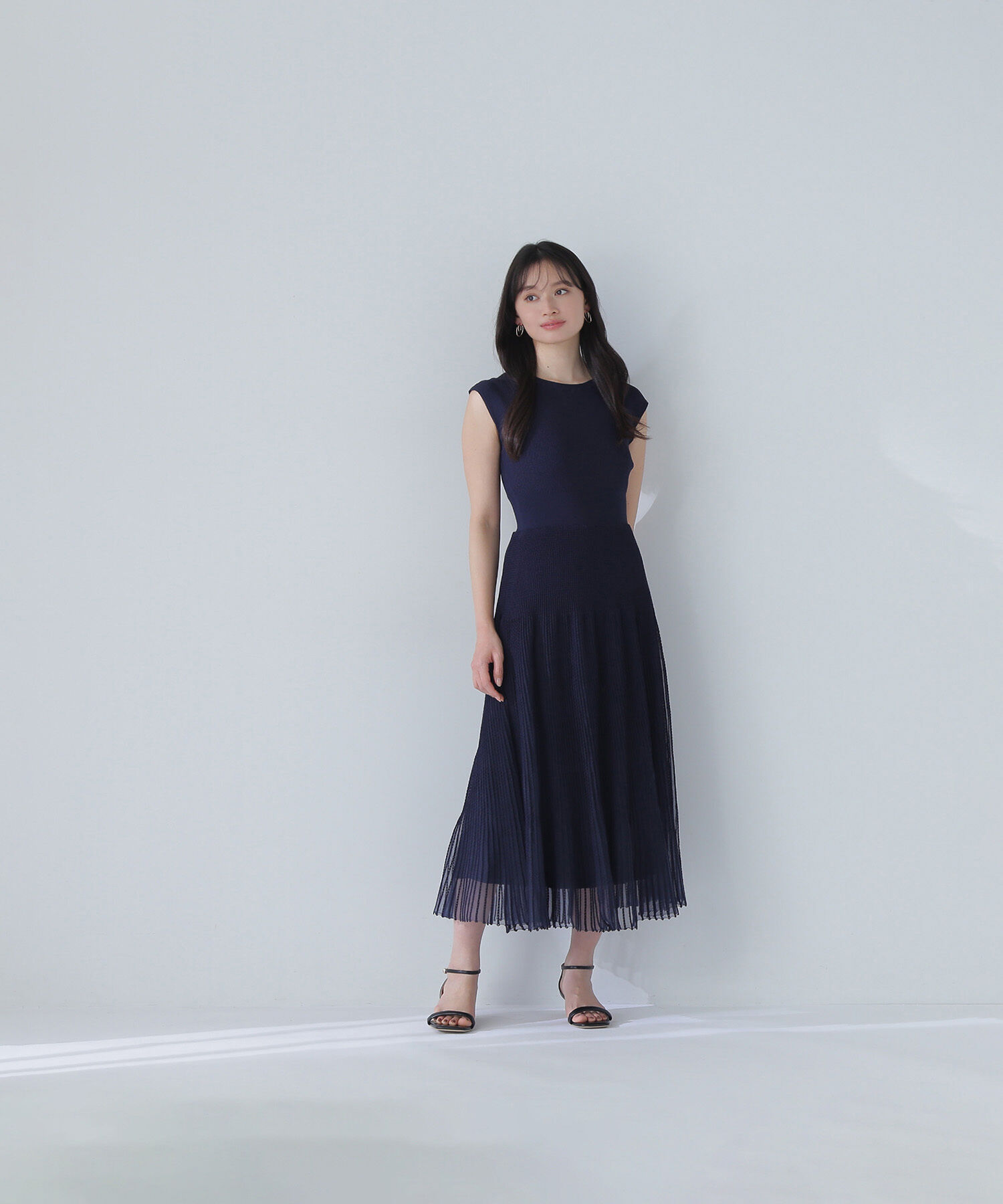  「シアーストライプニットワンピース」|ワンピース|