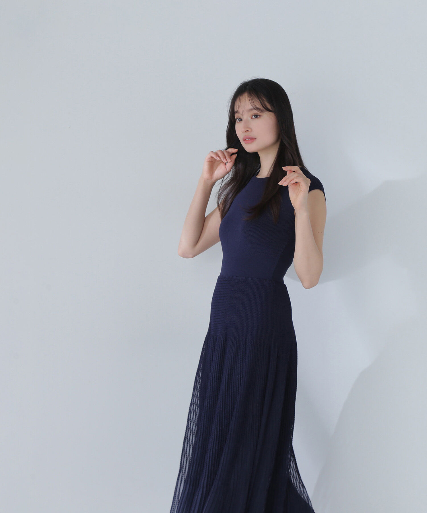  「シアーストライプニットワンピース」|ワンピース|