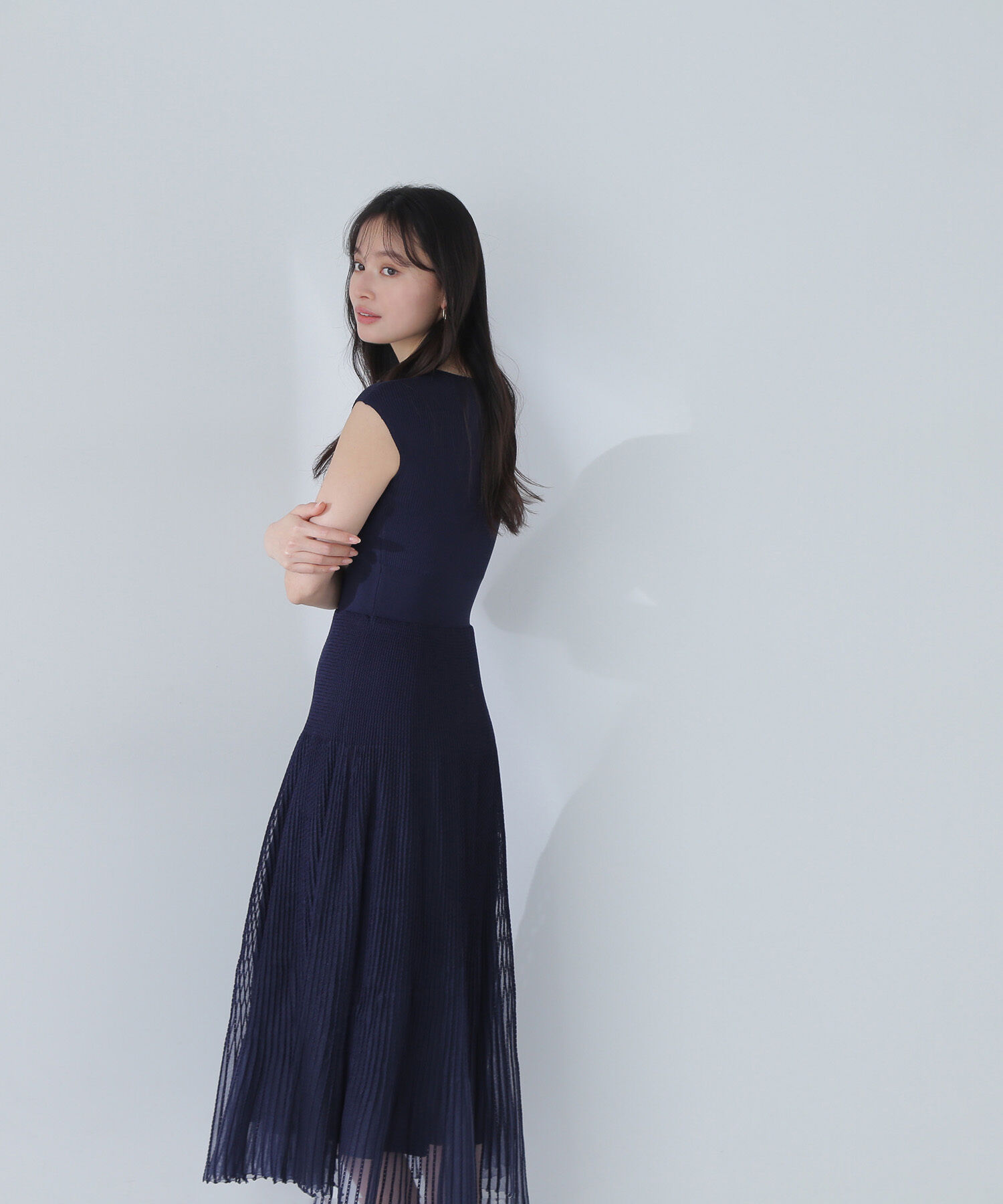  「シアーストライプニットワンピース」|ワンピース|