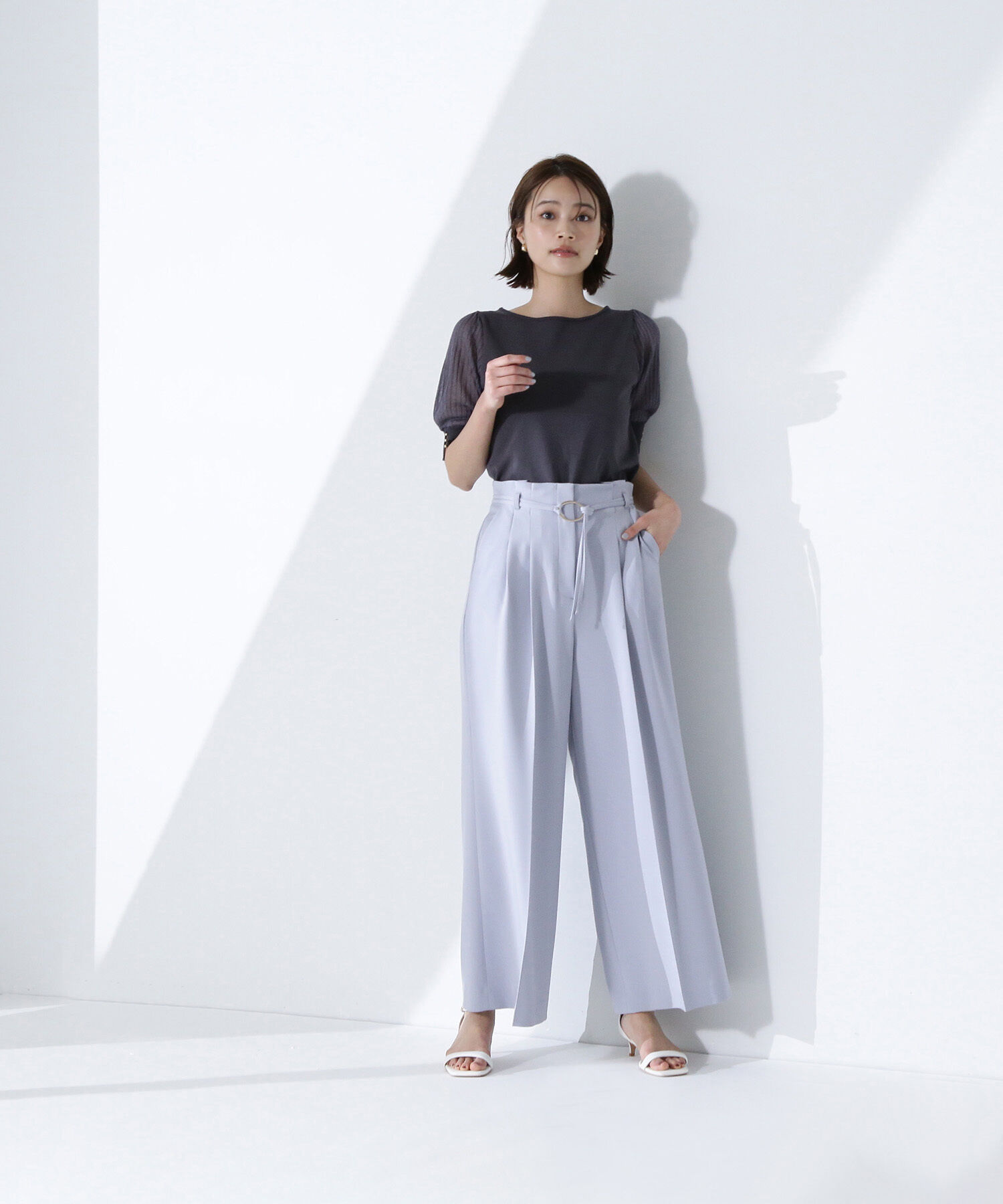  「シアーラメプリーツスリーブニット」|ニット・セーター|