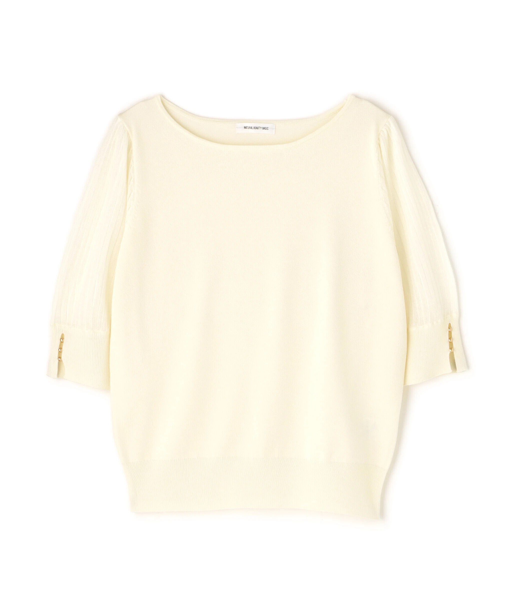  「シアーラメプリーツスリーブニット」|ニット・セーター|