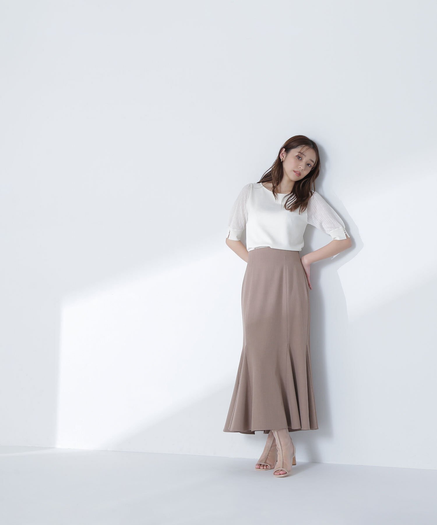  「シアーラメプリーツスリーブニット」|ニット・セーター|