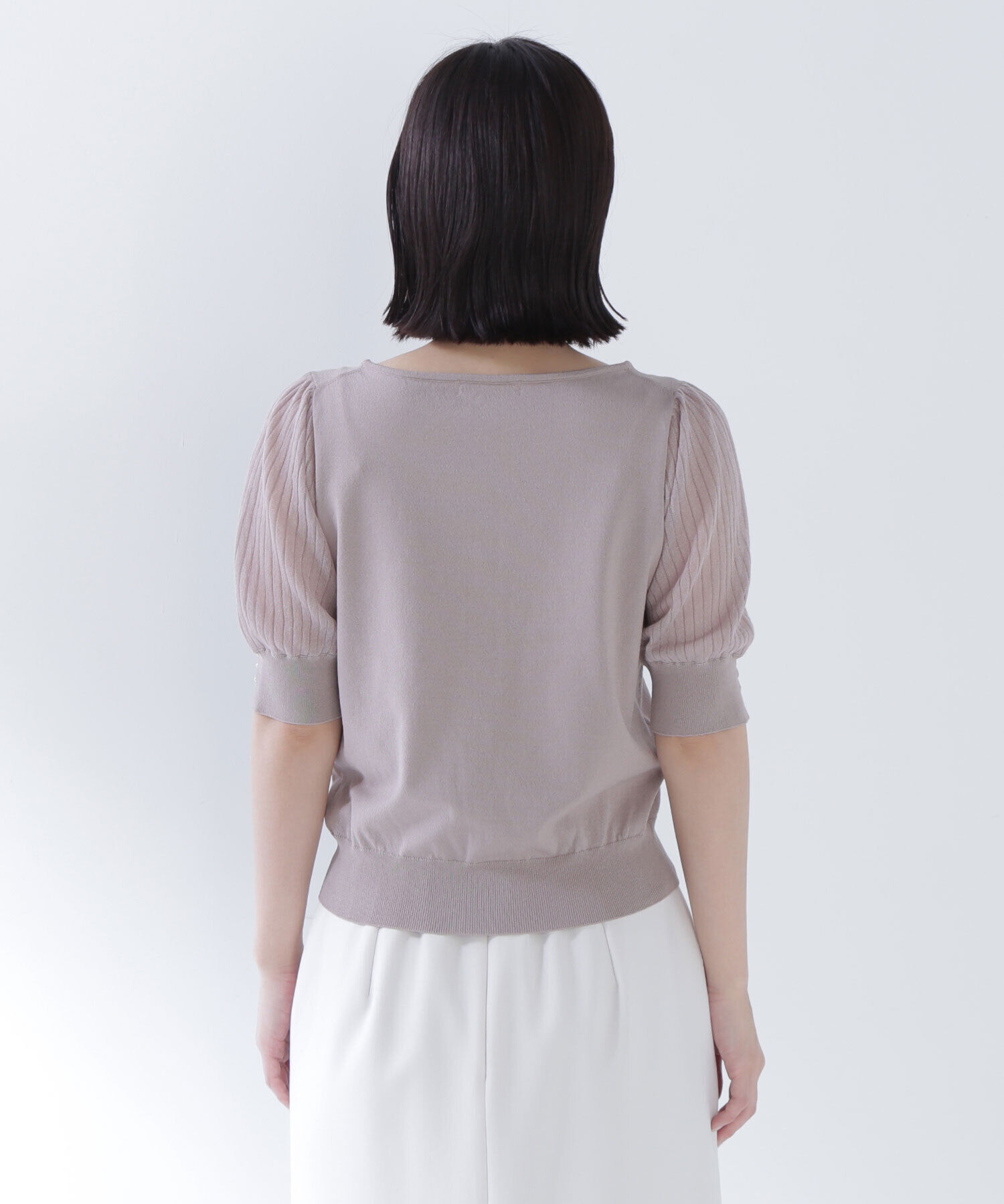  「シアーラメプリーツスリーブニット」|ニット・セーター|