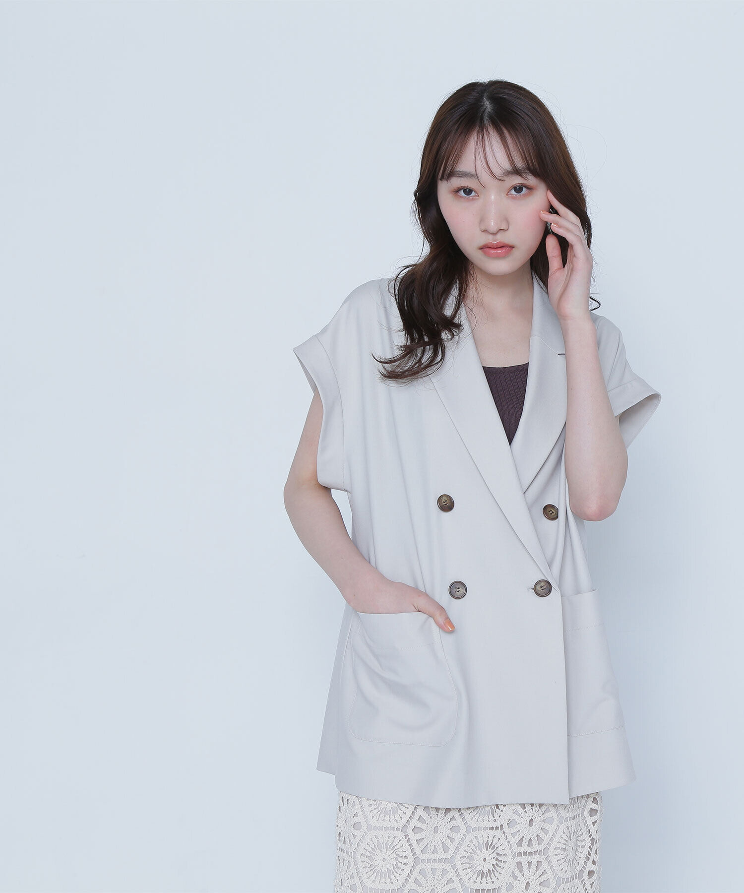  「ダブルブレストボクシージレ」|ブルゾン・スタジャン|ライトベージ