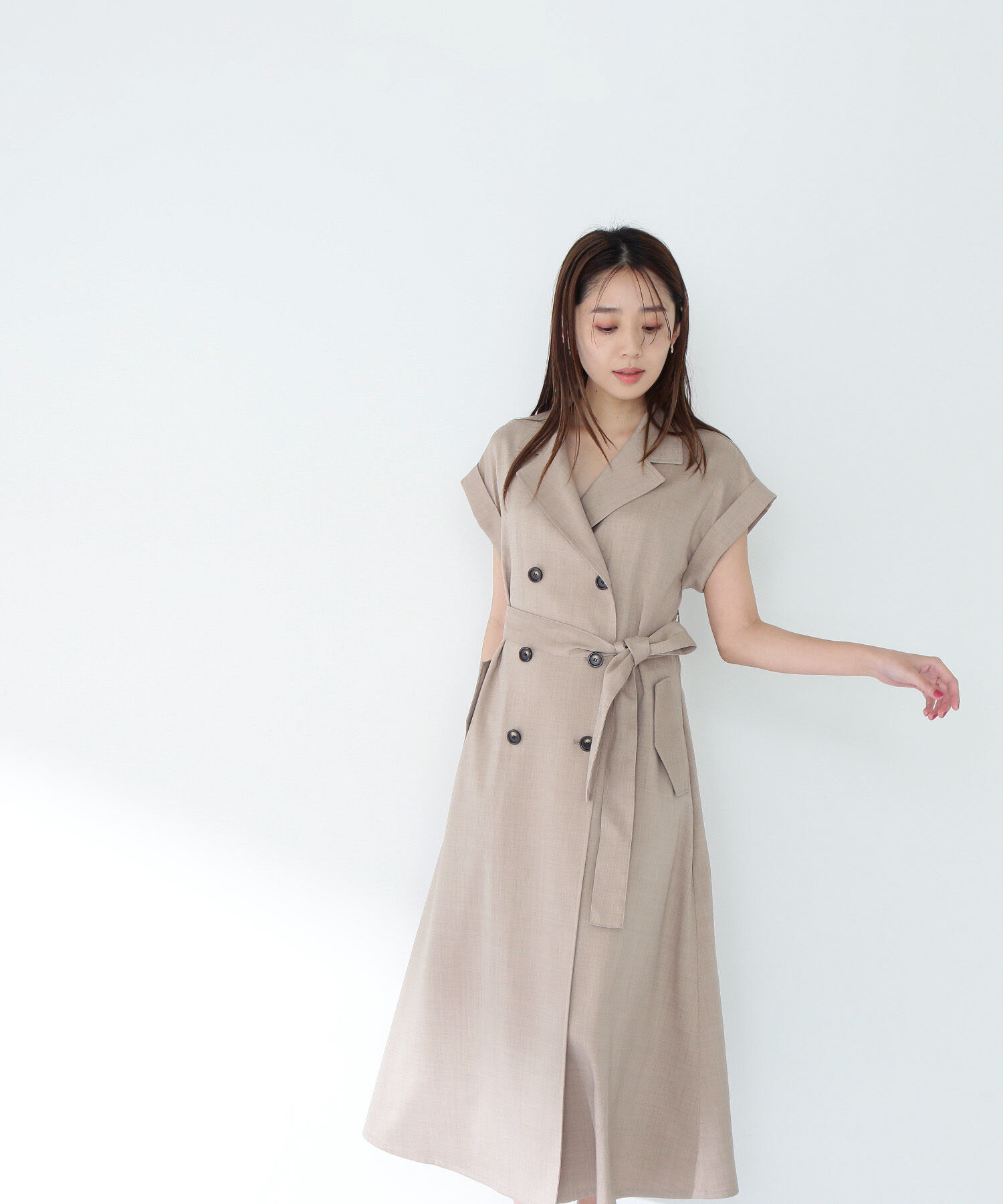  「ベルテッドトレンチワンピース」|ワンピース|