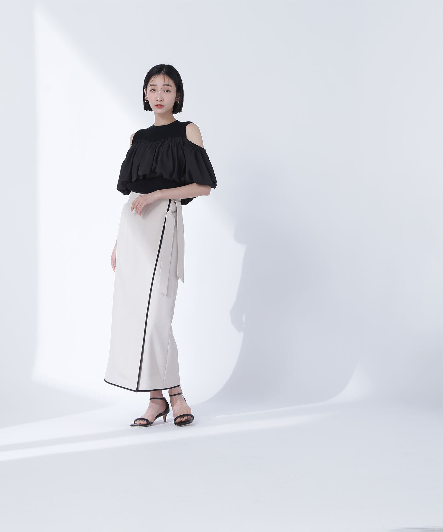  「タフタドッキングオフショルニット」|ニット・セーター|