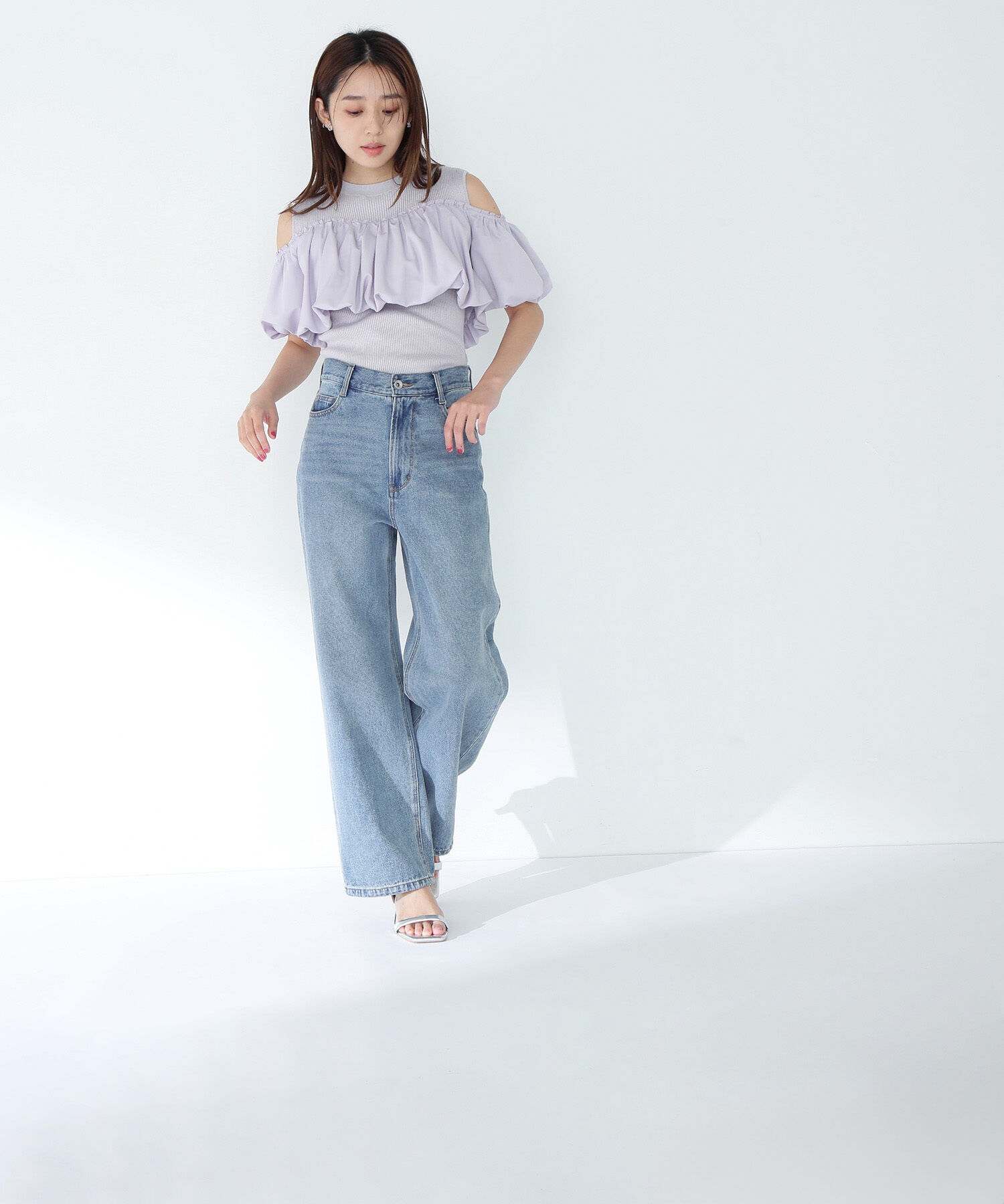  「タフタドッキングオフショルニット」|ニット・セーター|