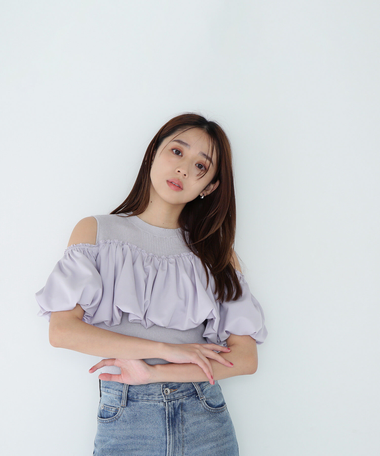  「タフタドッキングオフショルニット」|ニット・セーター|