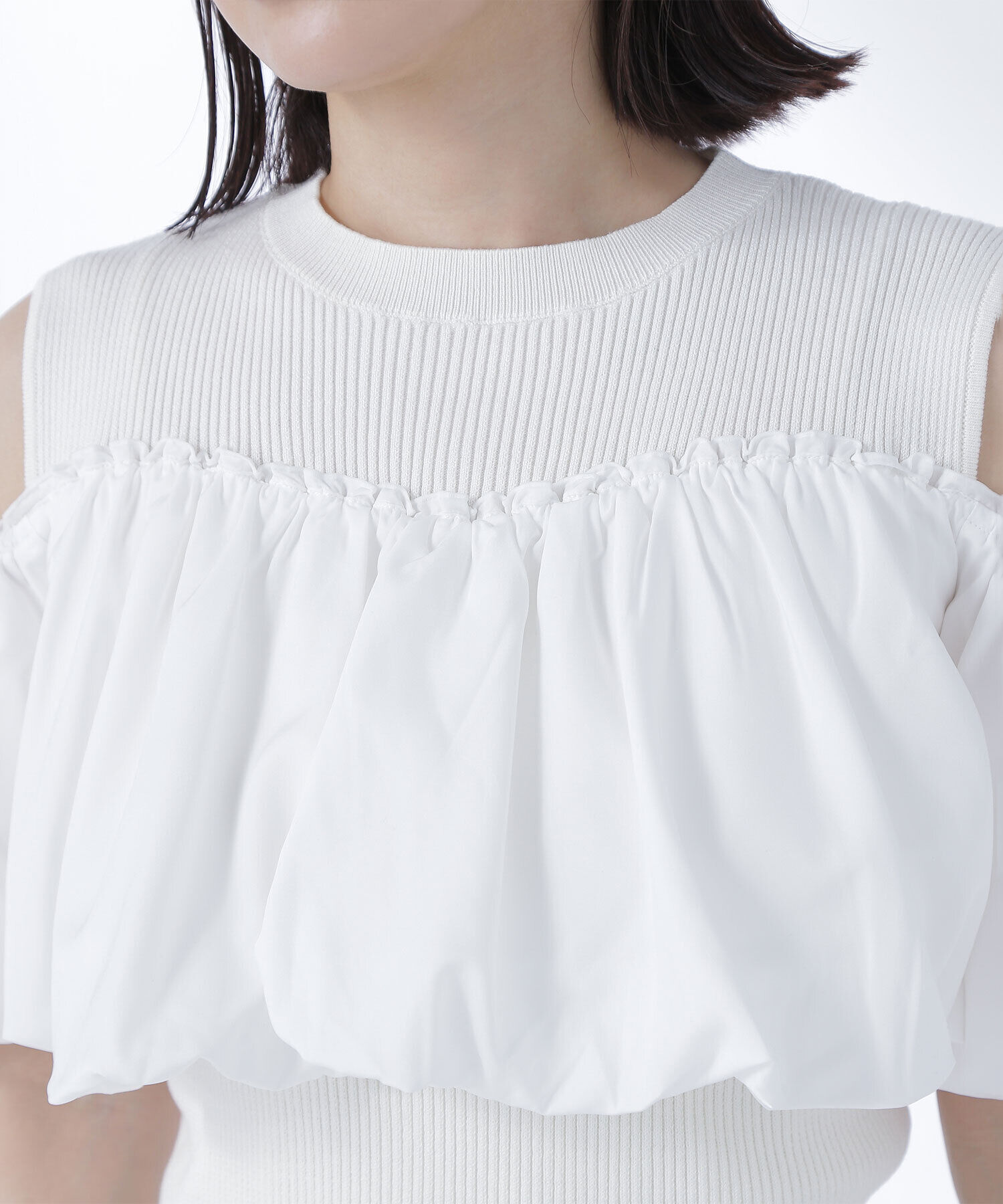  「タフタドッキングオフショルニット」|ニット・セーター|