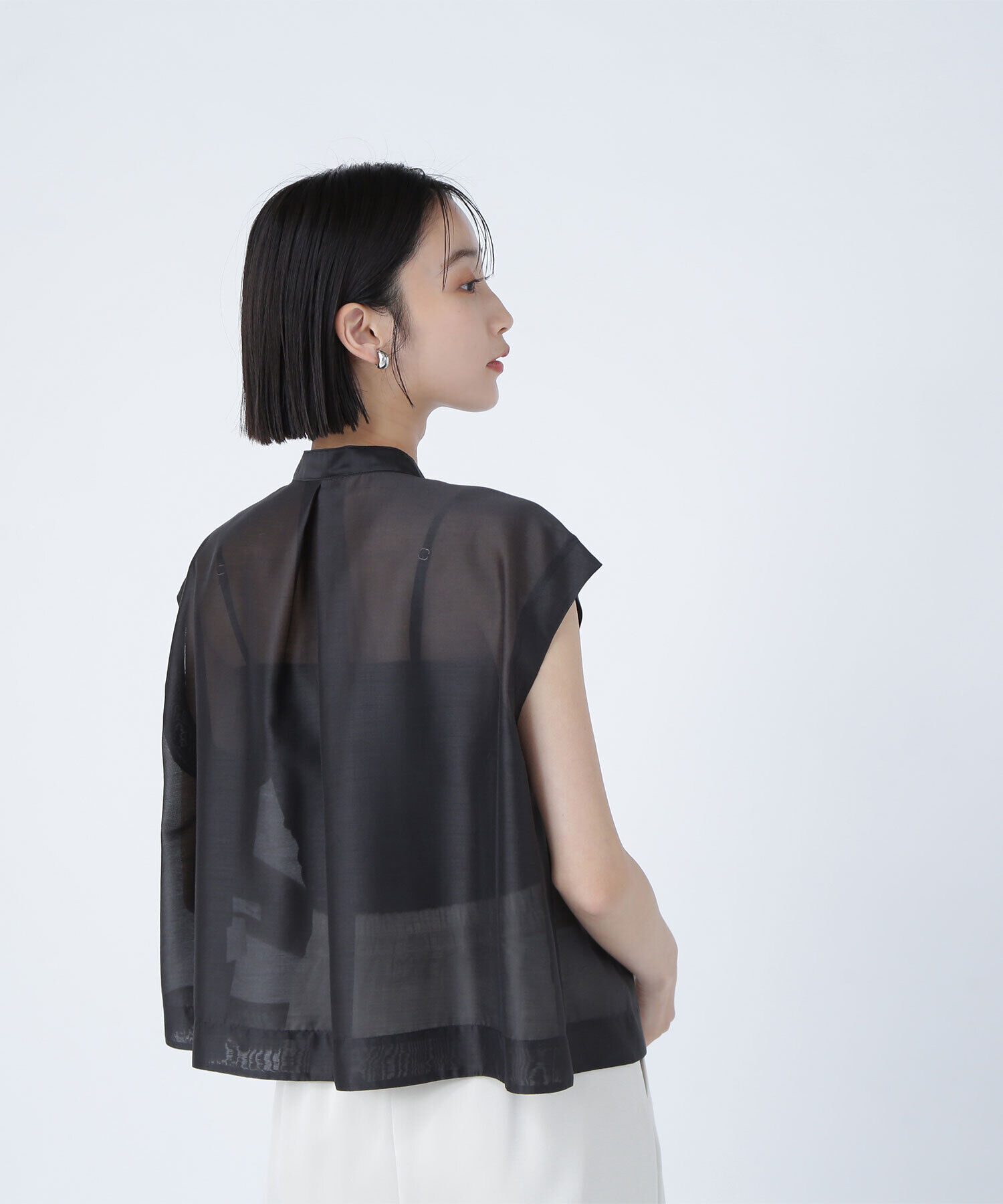  「シアークロップドブラウス」|シャツ・ブラウス|