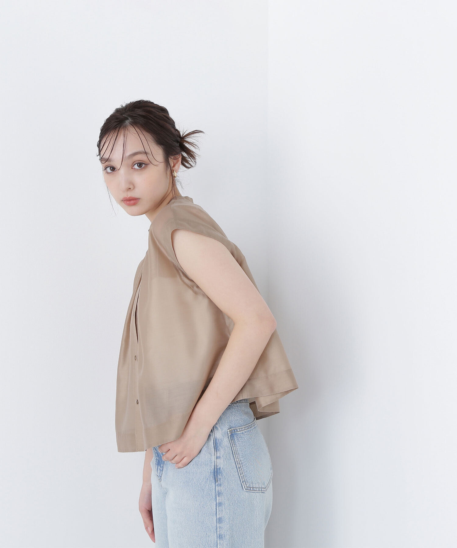  「シアークロップドブラウス」|シャツ・ブラウス|