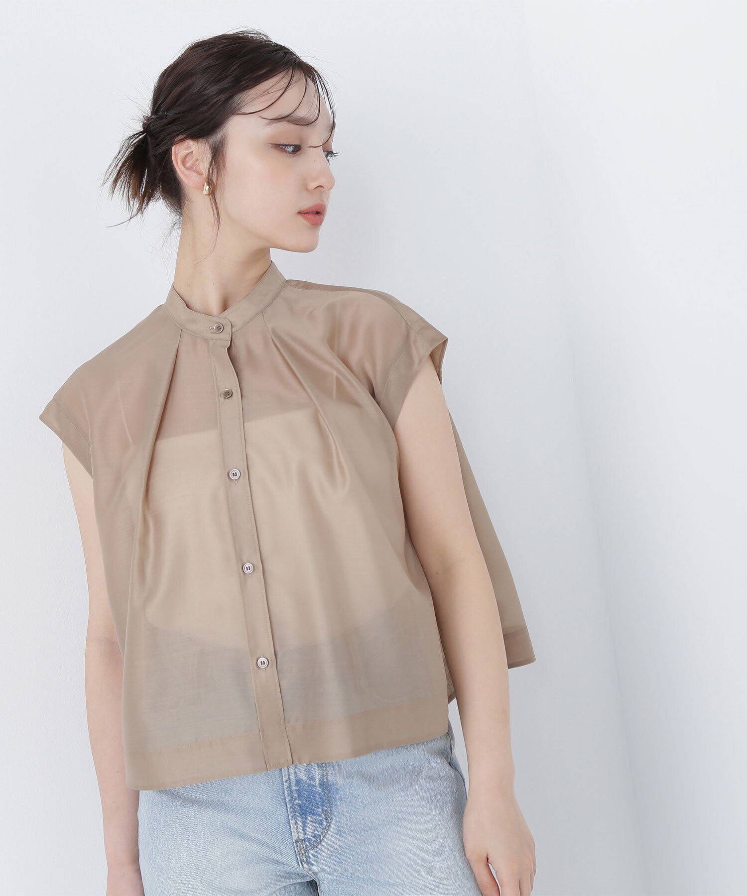  「シアークロップドブラウス」|シャツ・ブラウス|