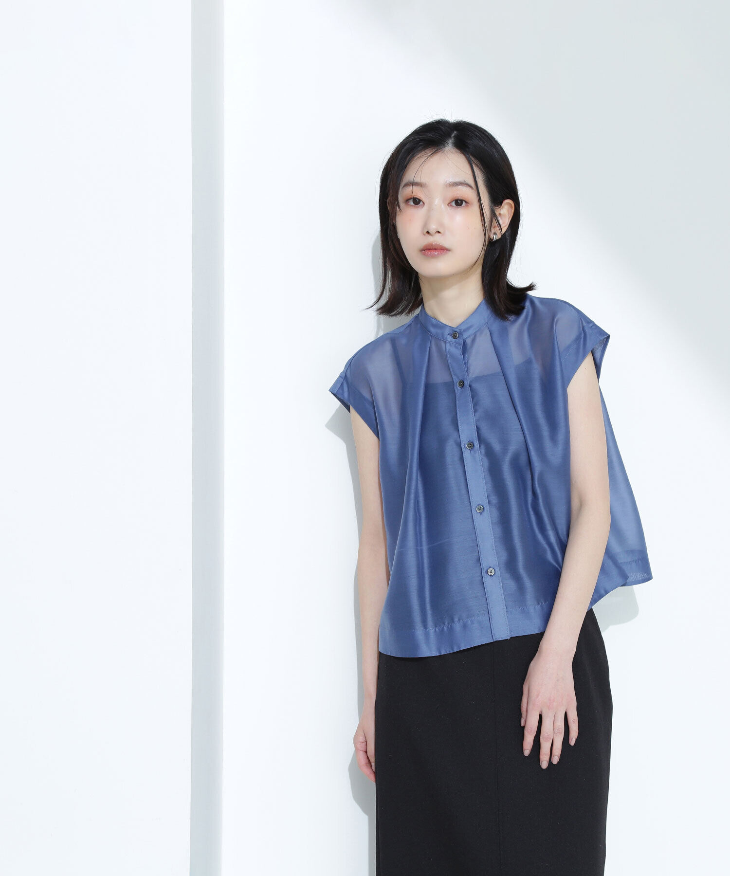  「シアークロップドブラウス」|シャツ・ブラウス|