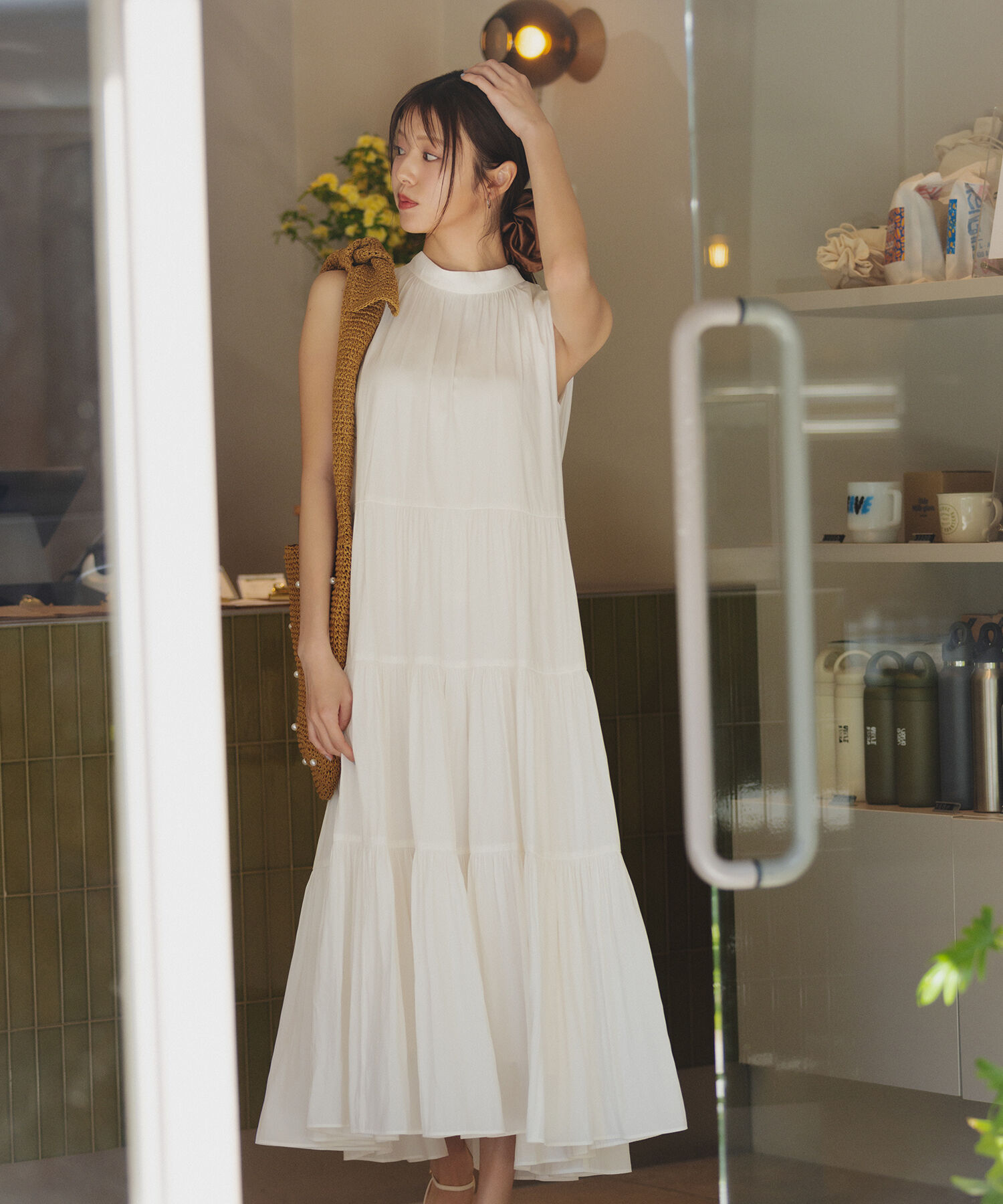  「バックリボンティアードワンピース」|ワンピース|