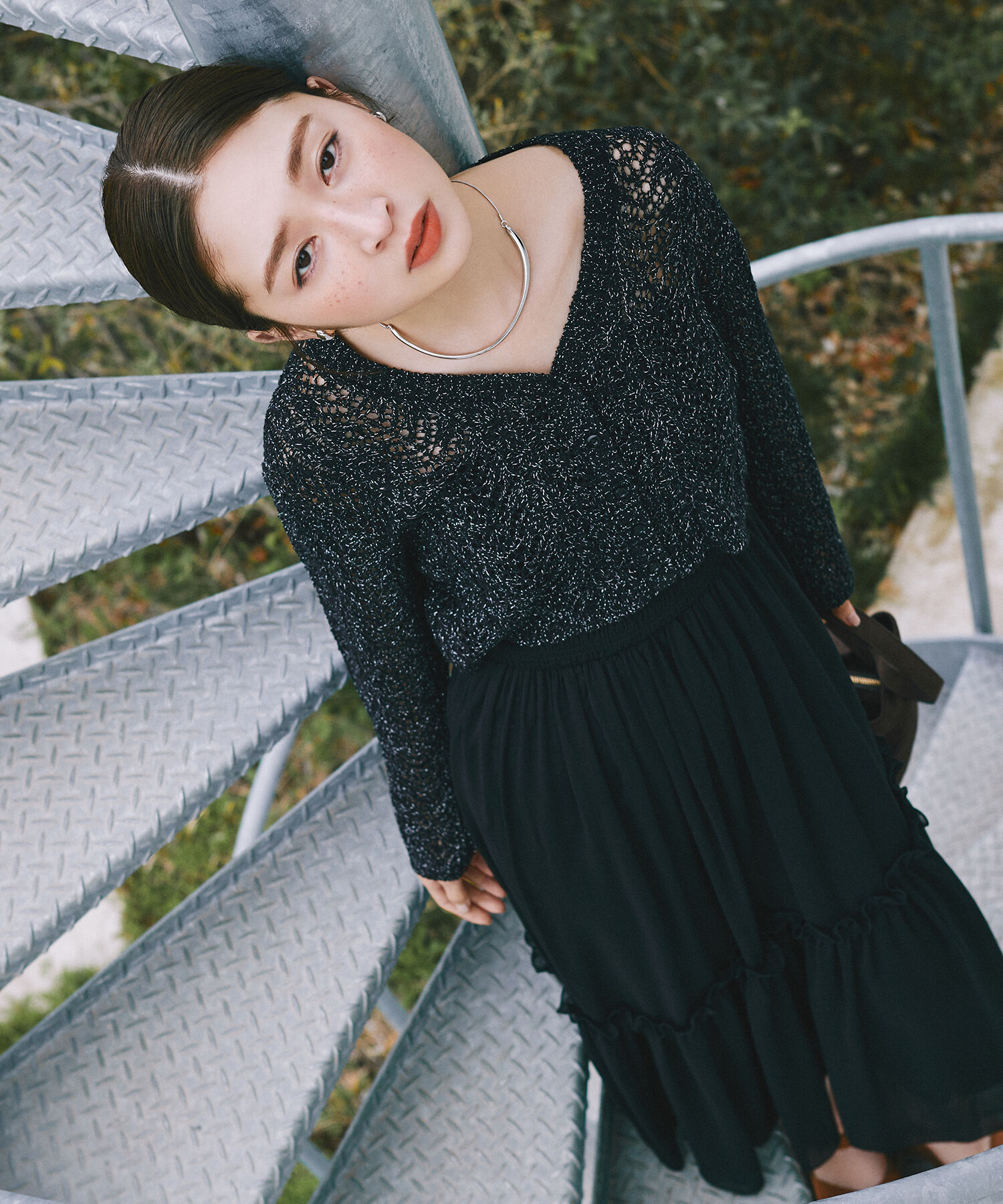  「フリルシャーリングキャミワンピース」|ワンピース|