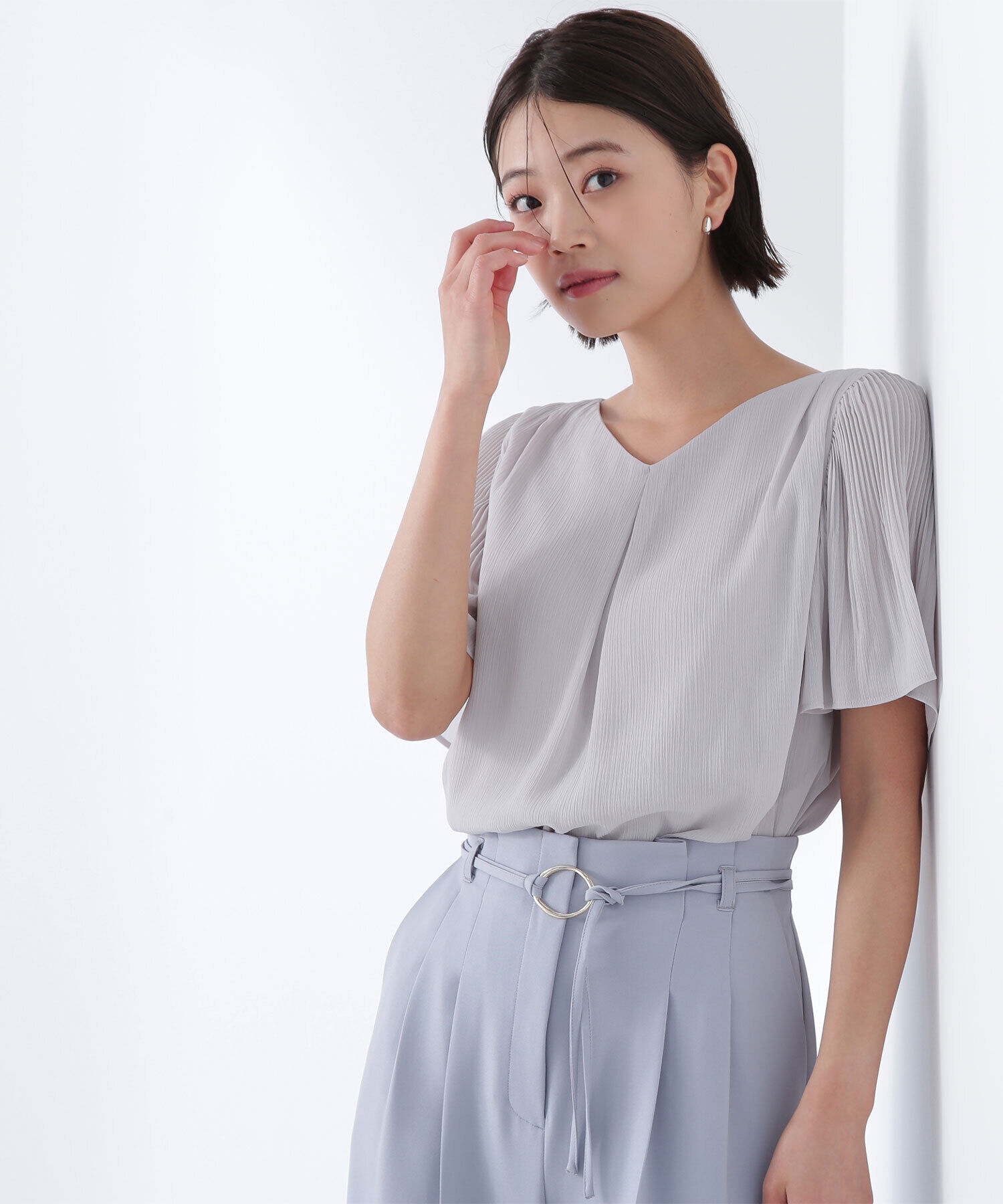  「楊柳フレアスリーブブラウス」|シャツ・ブラウス|