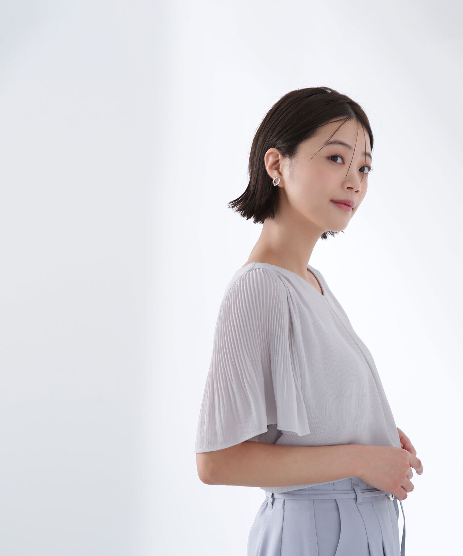  「楊柳フレアスリーブブラウス」|シャツ・ブラウス|