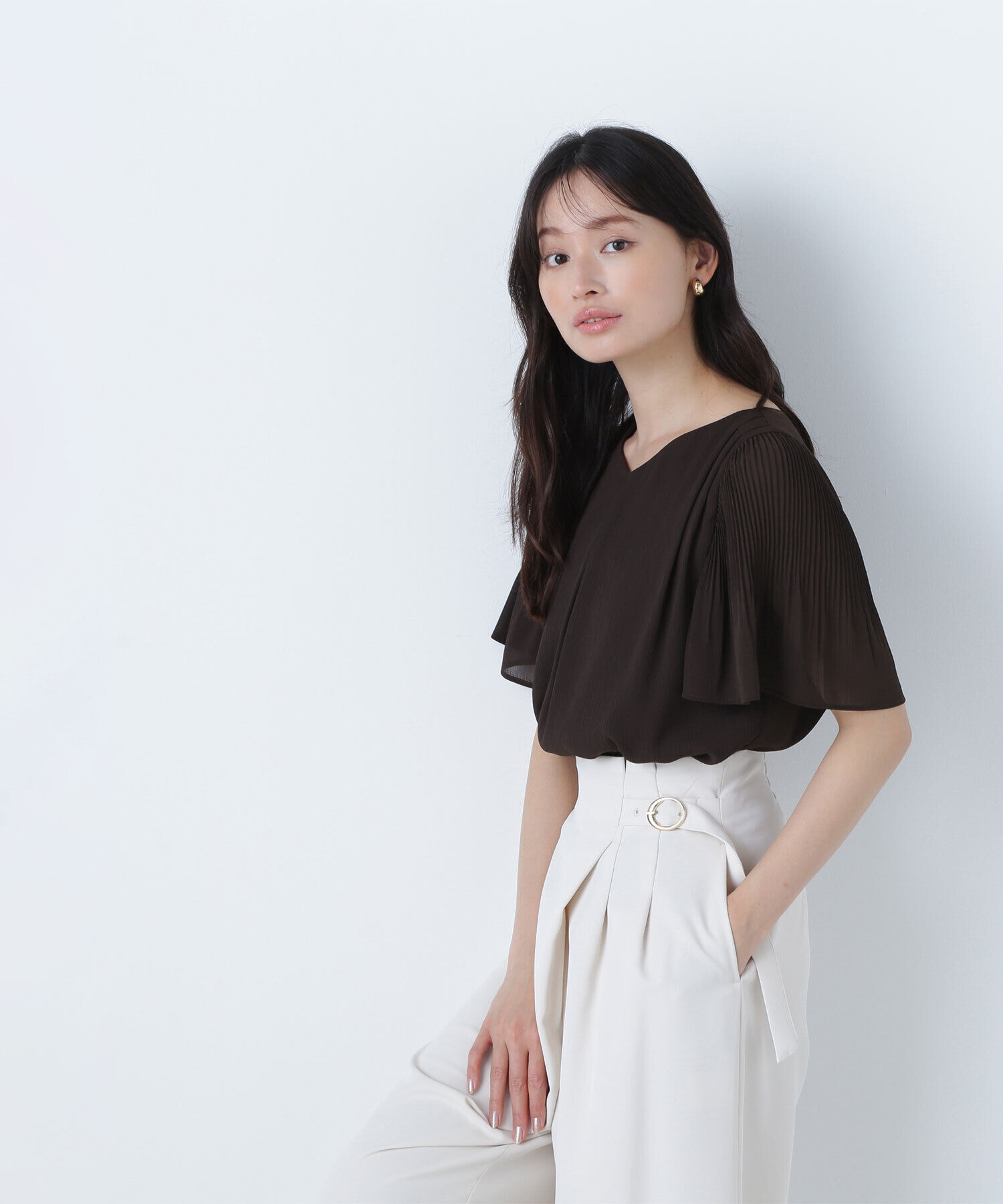  「楊柳フレアスリーブブラウス」|シャツ・ブラウス|