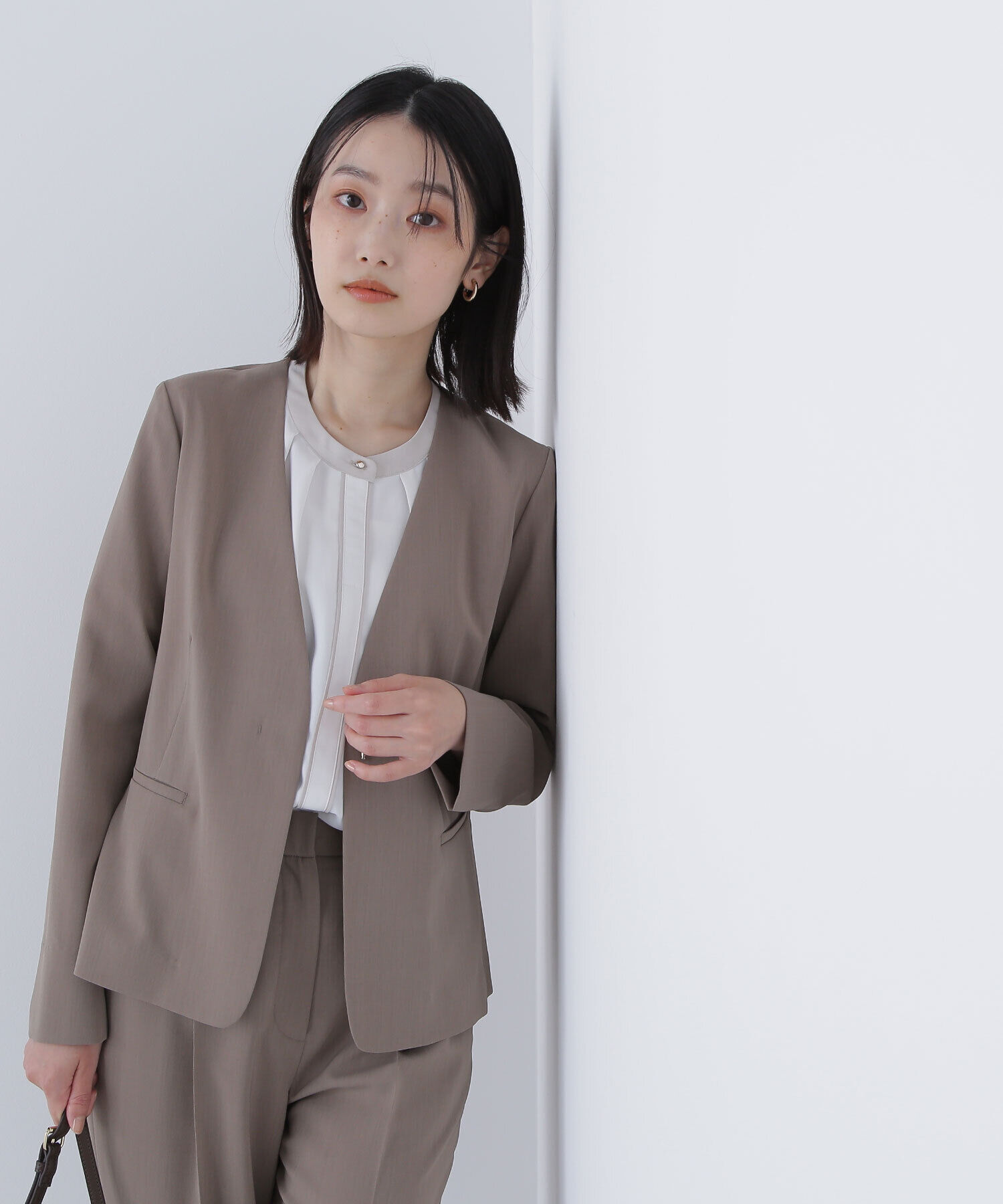  「サマードライタッチ SETUP ノーカラージャケット」|その他|モカベージュ