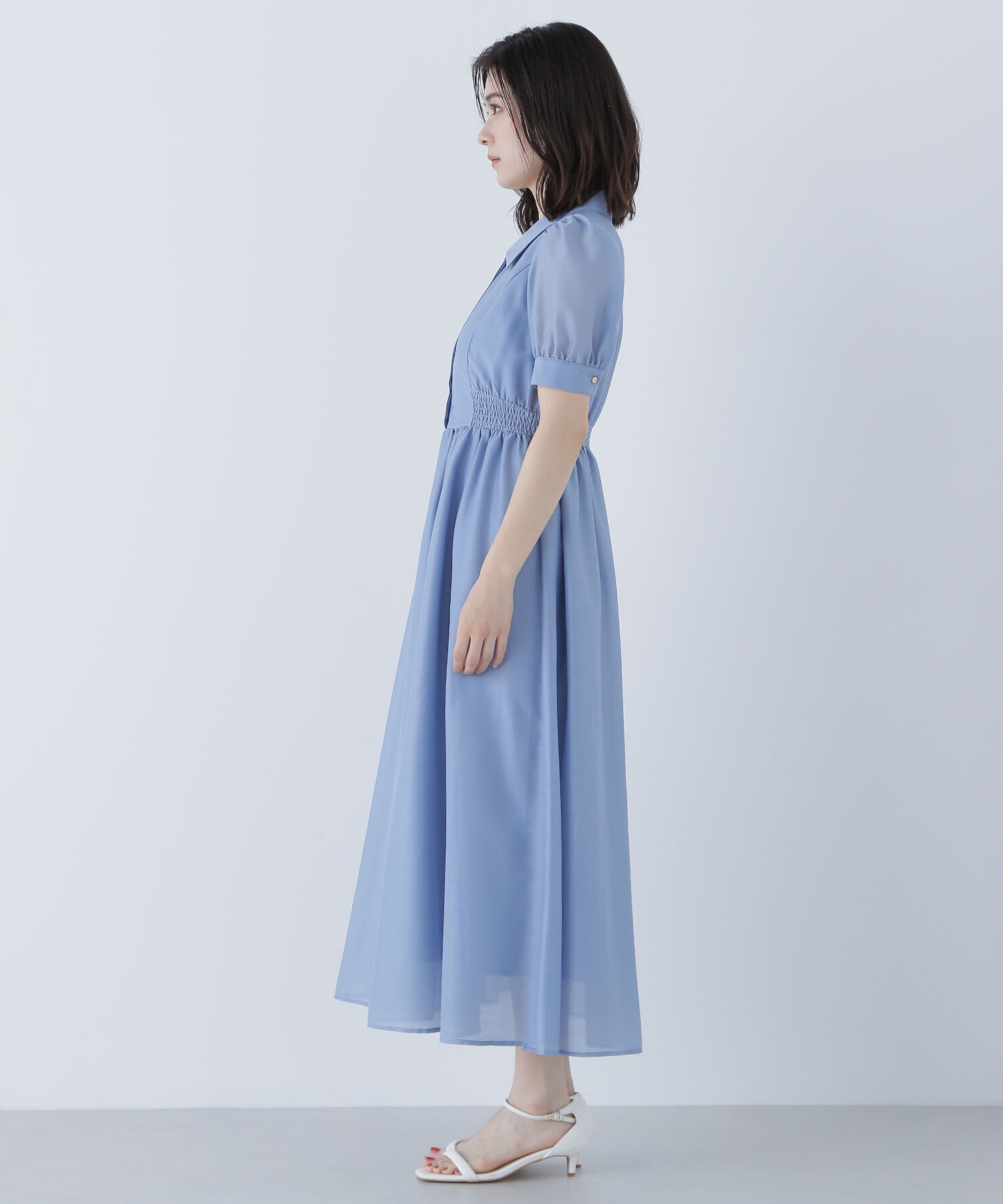  「シアーシャツワンピース」|ワンピース|