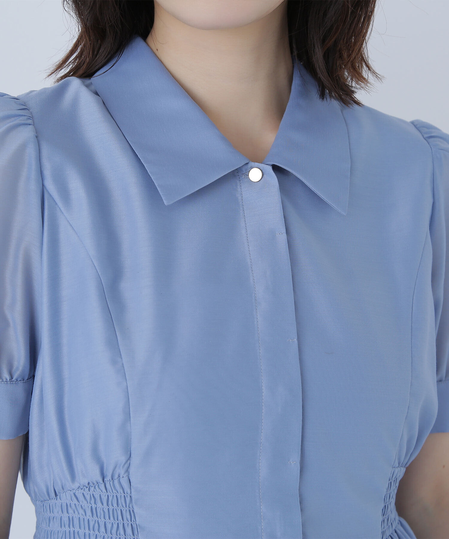  「シアーシャツワンピース」|ワンピース|