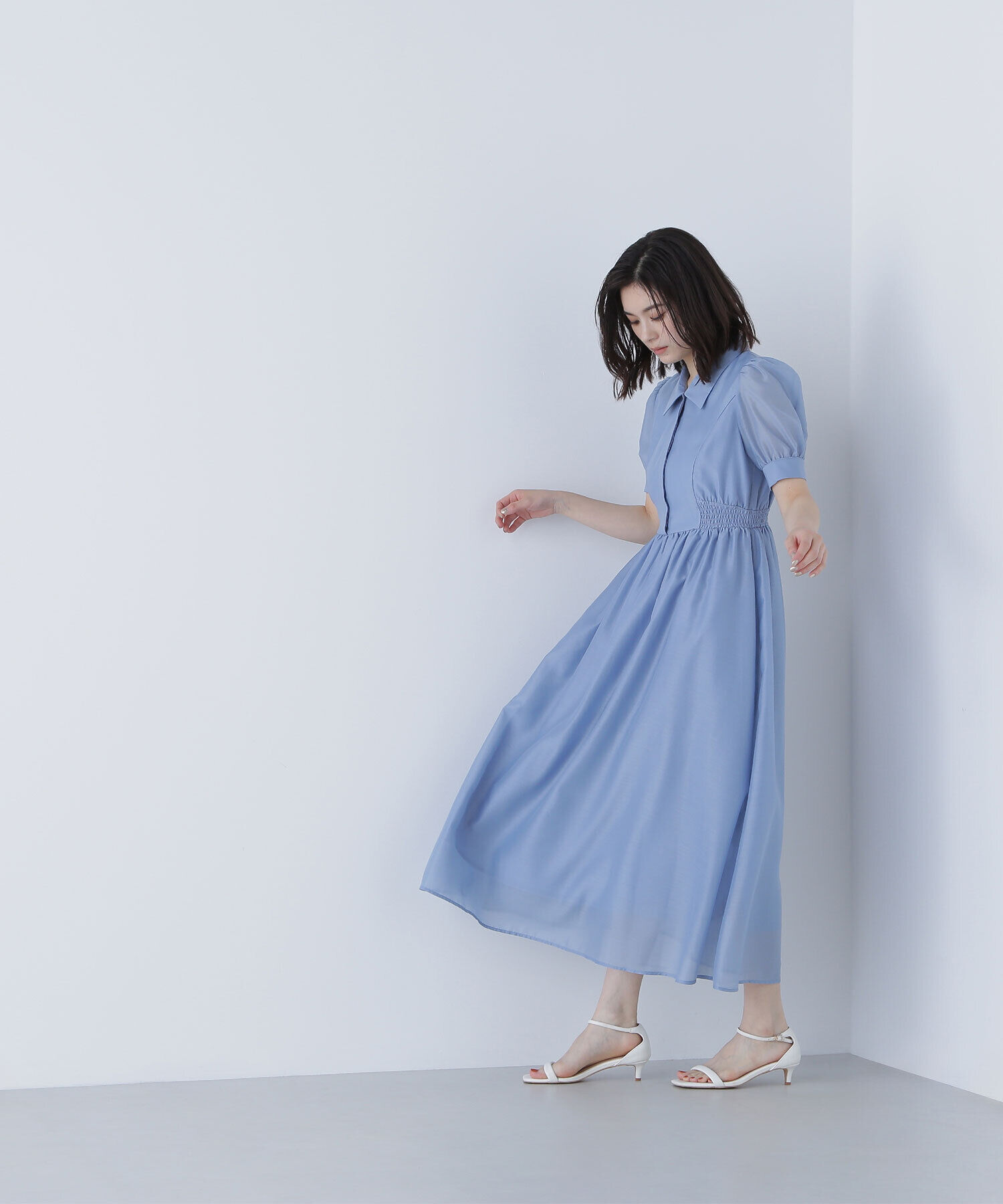  「シアーシャツワンピース」|ワンピース|