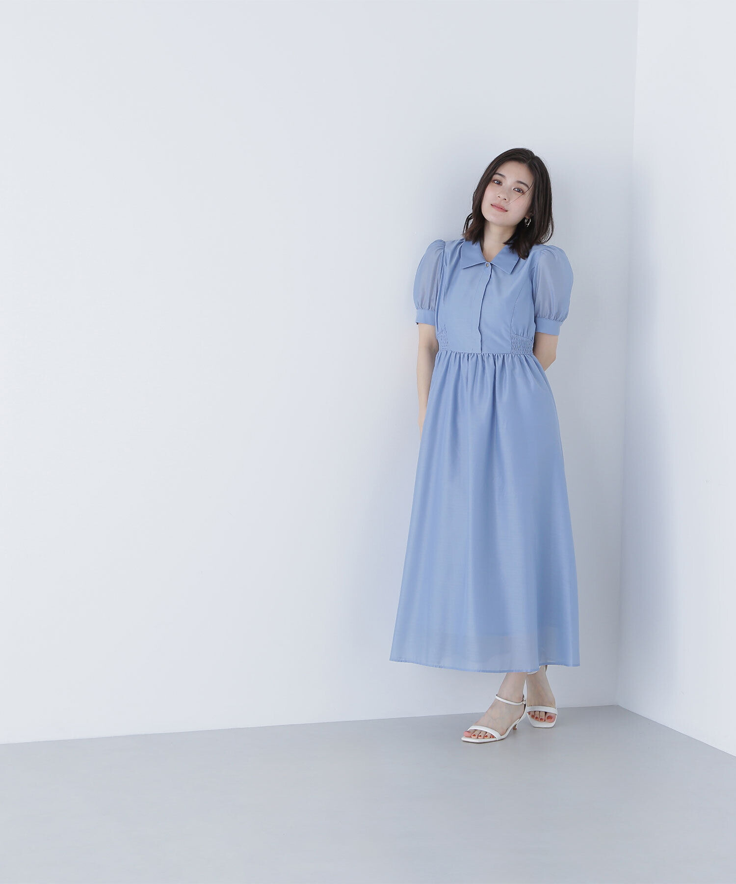  「シアーシャツワンピース」|ワンピース|