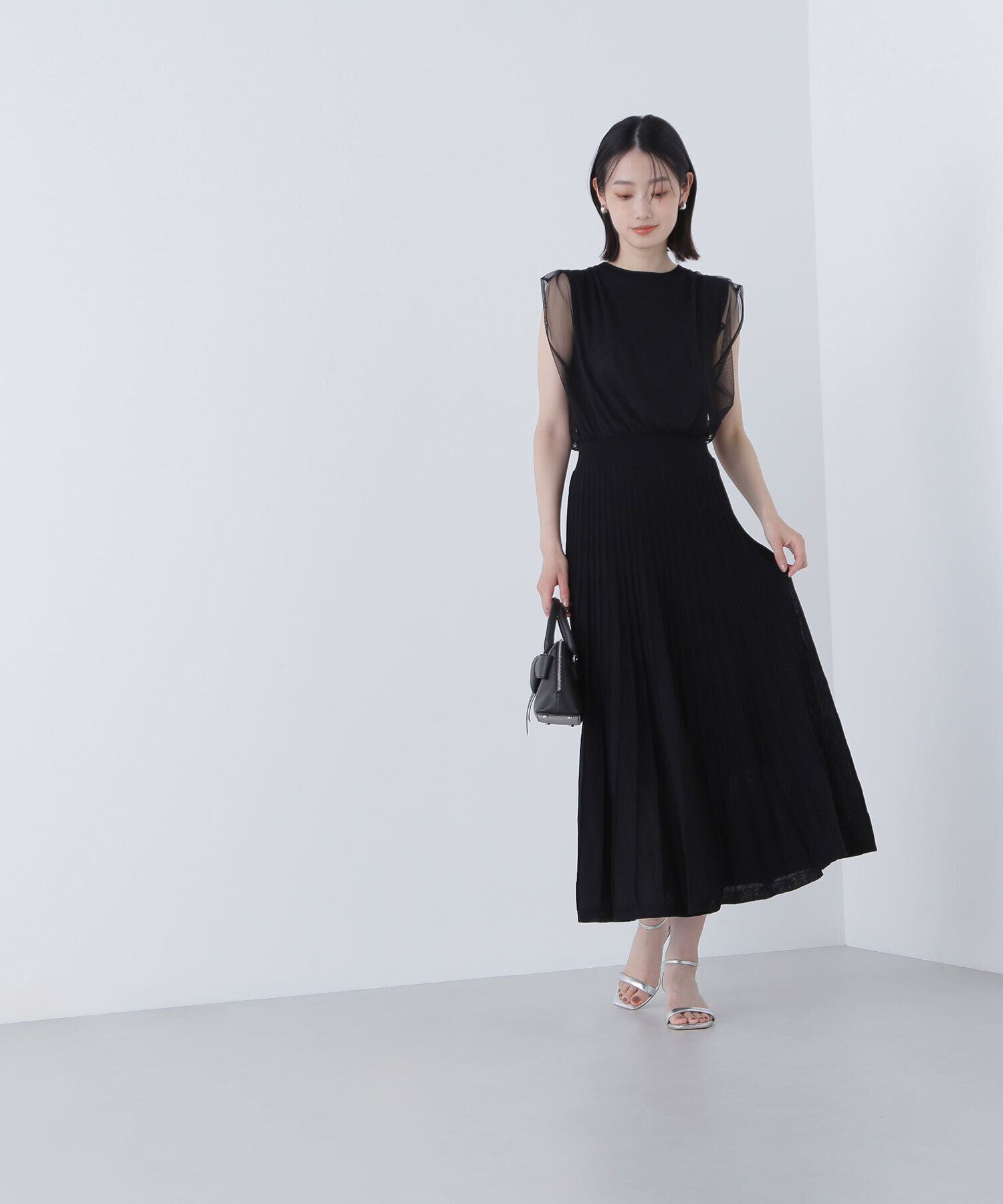  「チュールドッキングニットワンピース」|ワンピース|