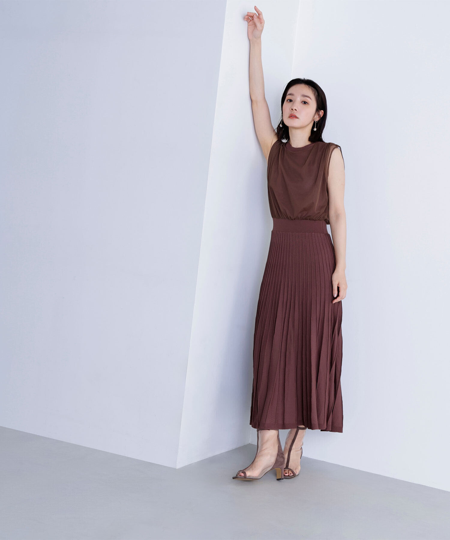  「チュールドッキングニットワンピース」|ワンピース|