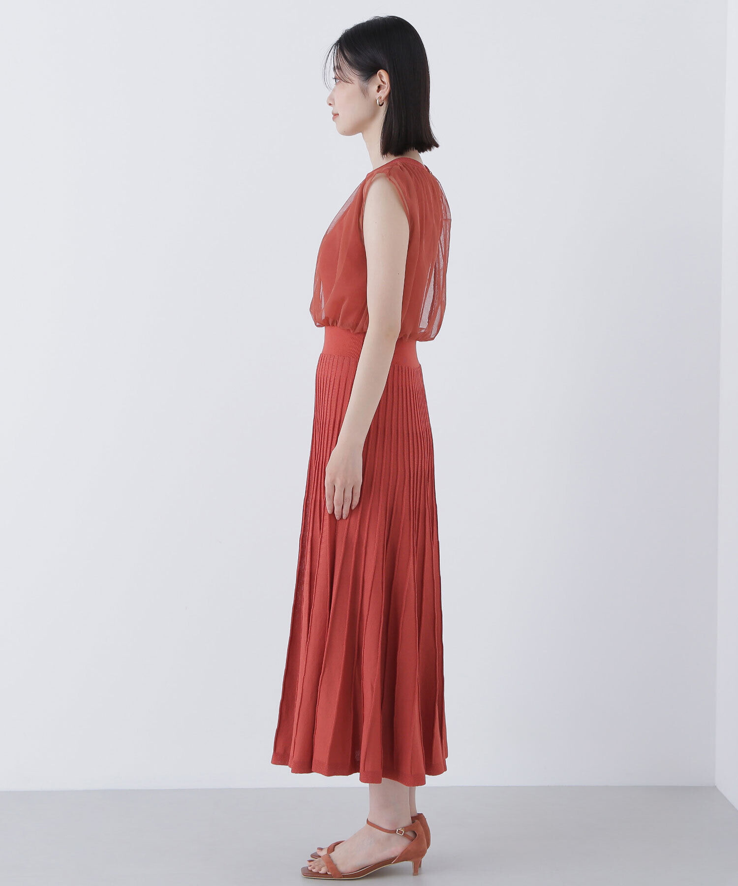  「チュールドッキングニットワンピース」|ワンピース|