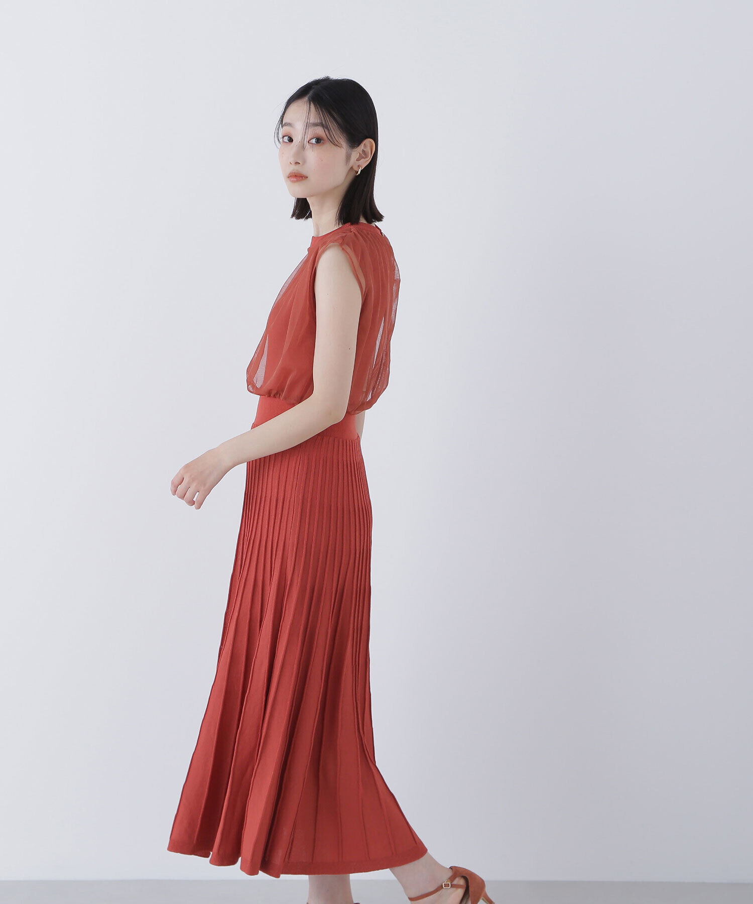  「チュールドッキングニットワンピース」|ワンピース|