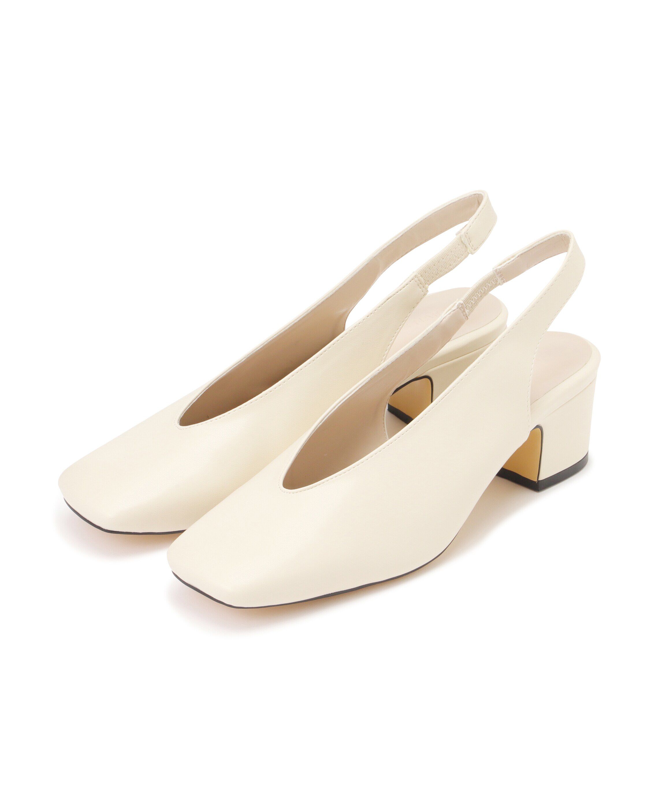  「バッグスリングパンプス」|その他|ホワイト