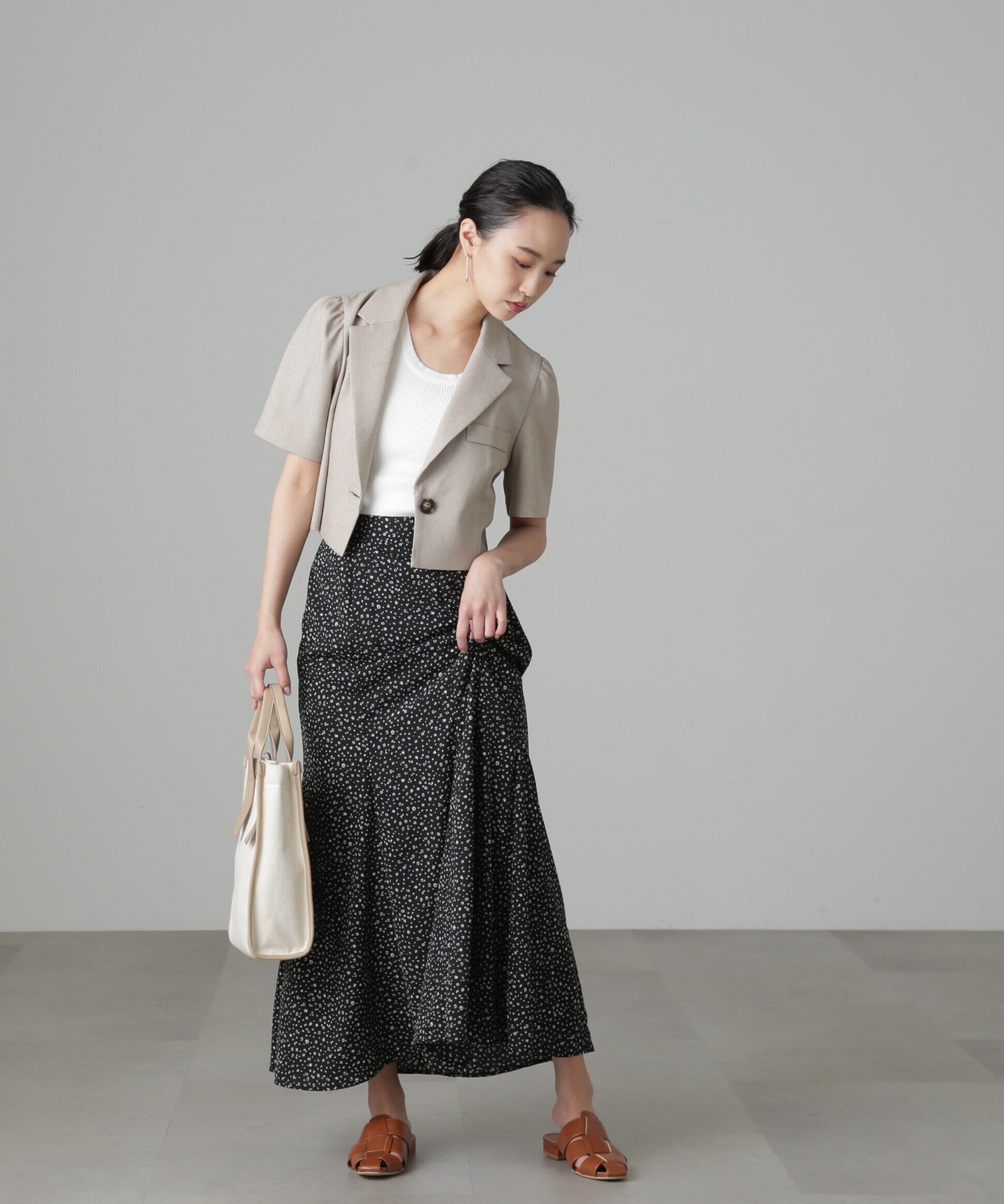  「[Sシリーズ対応商品]フラワープリントマーメイドスカート」|スカート|