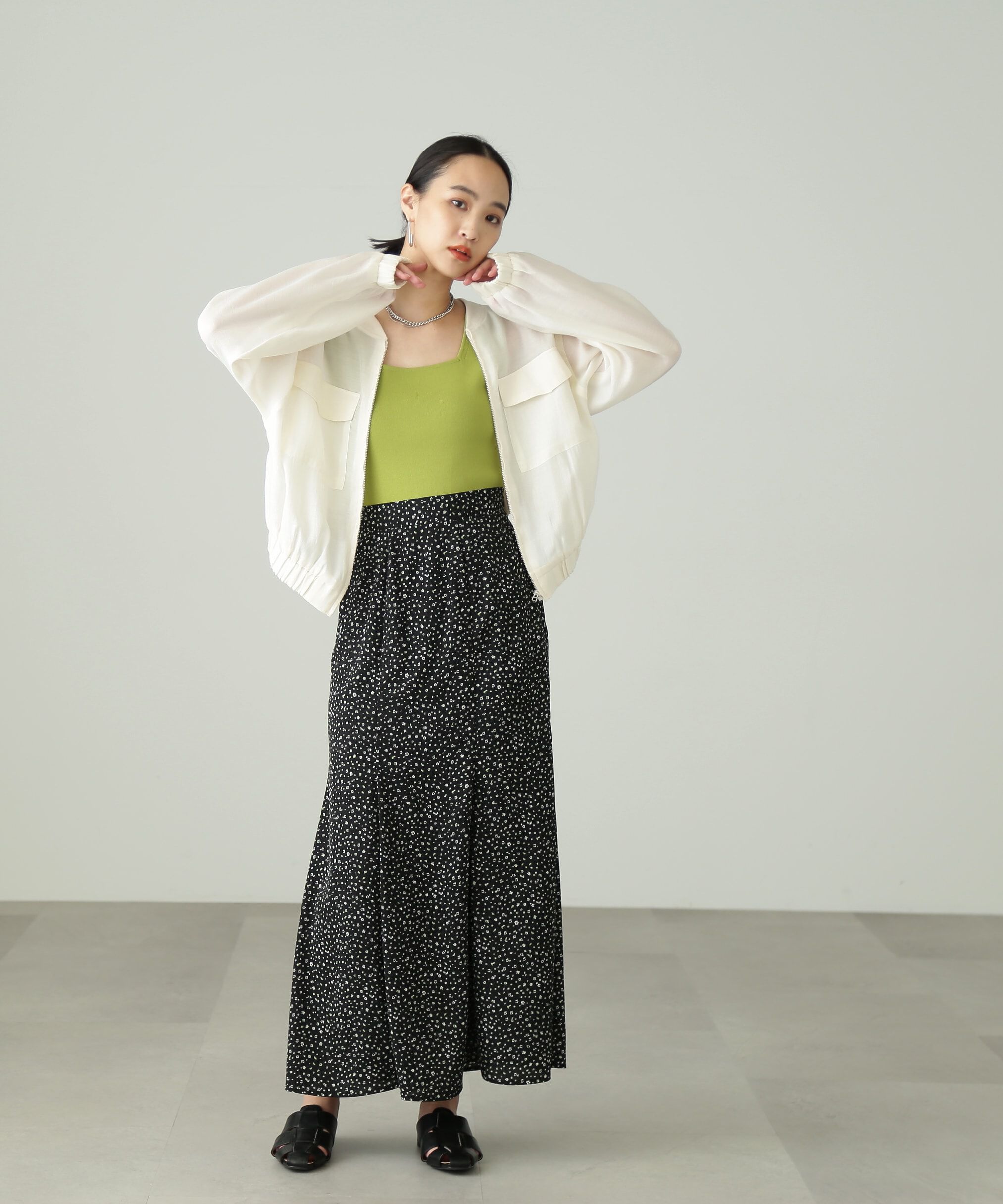  「[Sシリーズ対応商品]フラワープリントマーメイドスカート」|スカート|