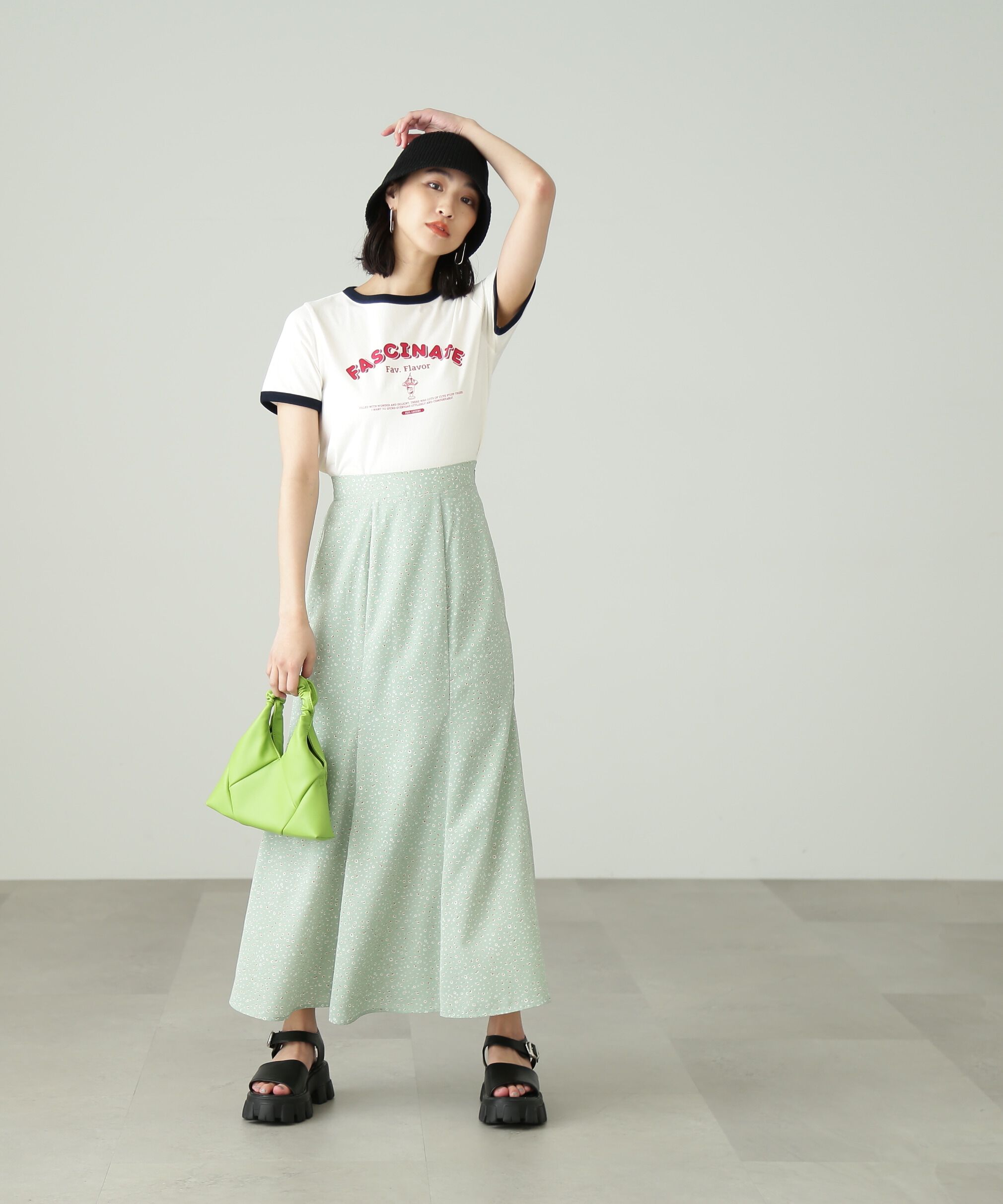  「[Sシリーズ対応商品]フラワープリントマーメイドスカート」|スカート|