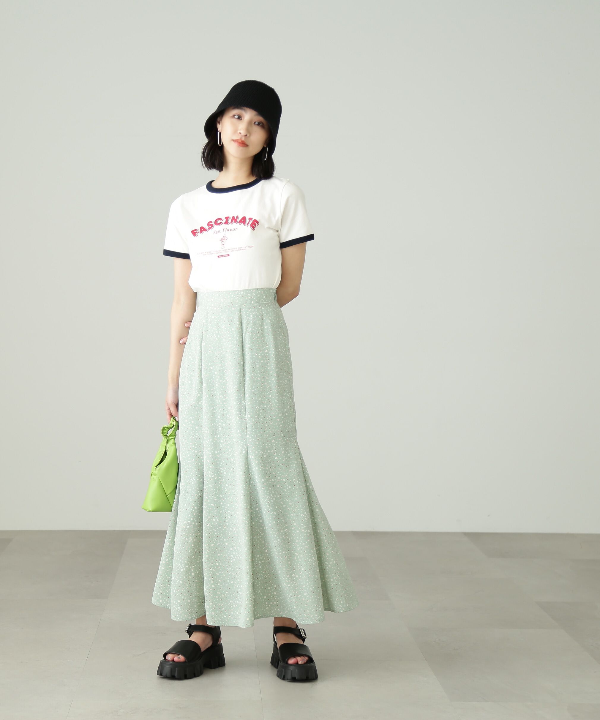  「[Sシリーズ対応商品]フラワープリントマーメイドスカート」|スカート|