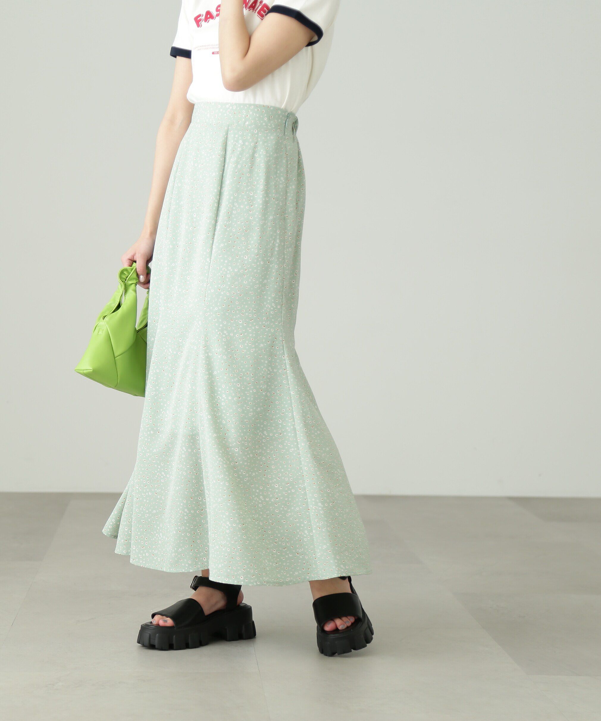  「[Sシリーズ対応商品]フラワープリントマーメイドスカート」|スカート|