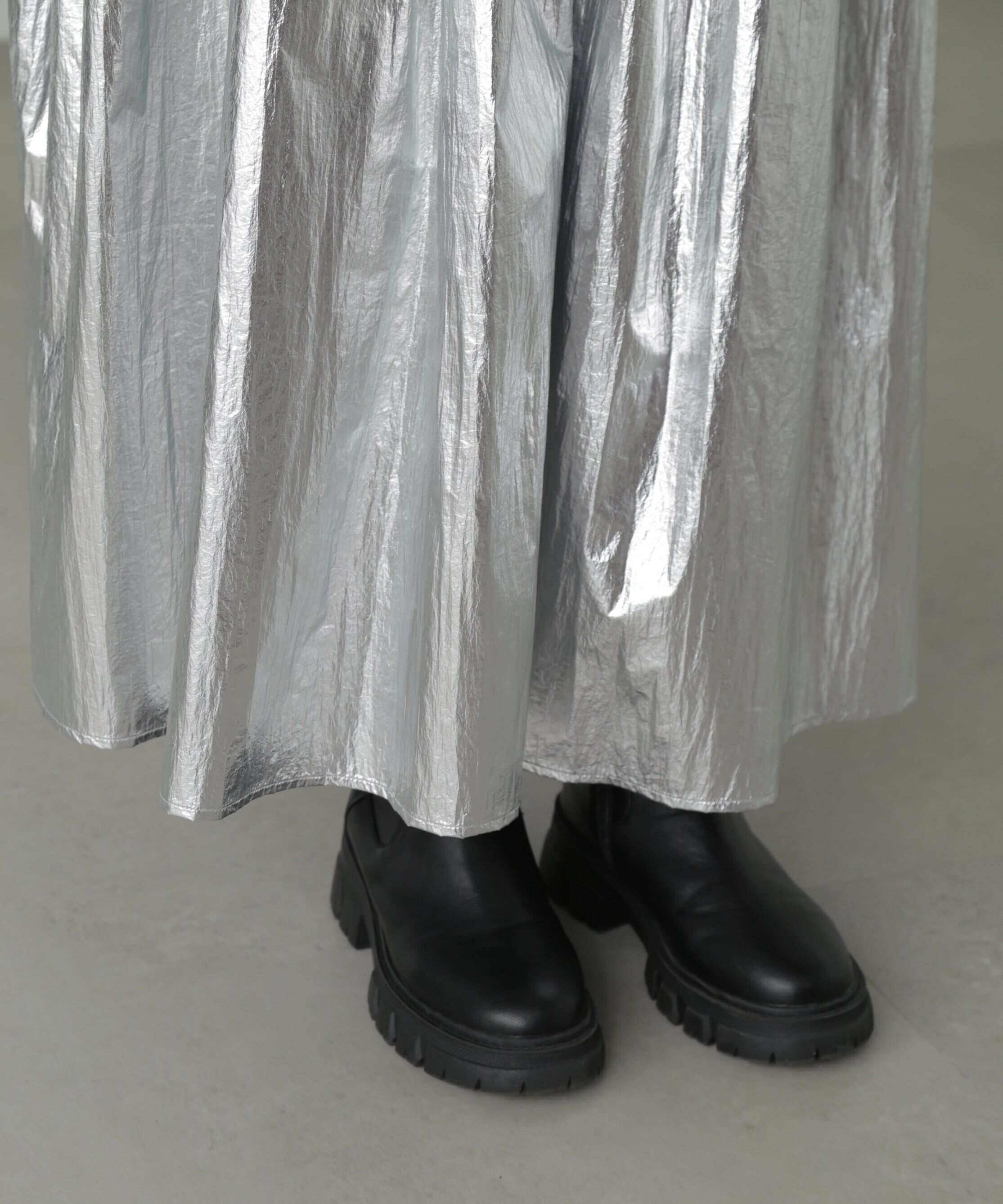  「メタリックティアードギャザースカート」|スカート|