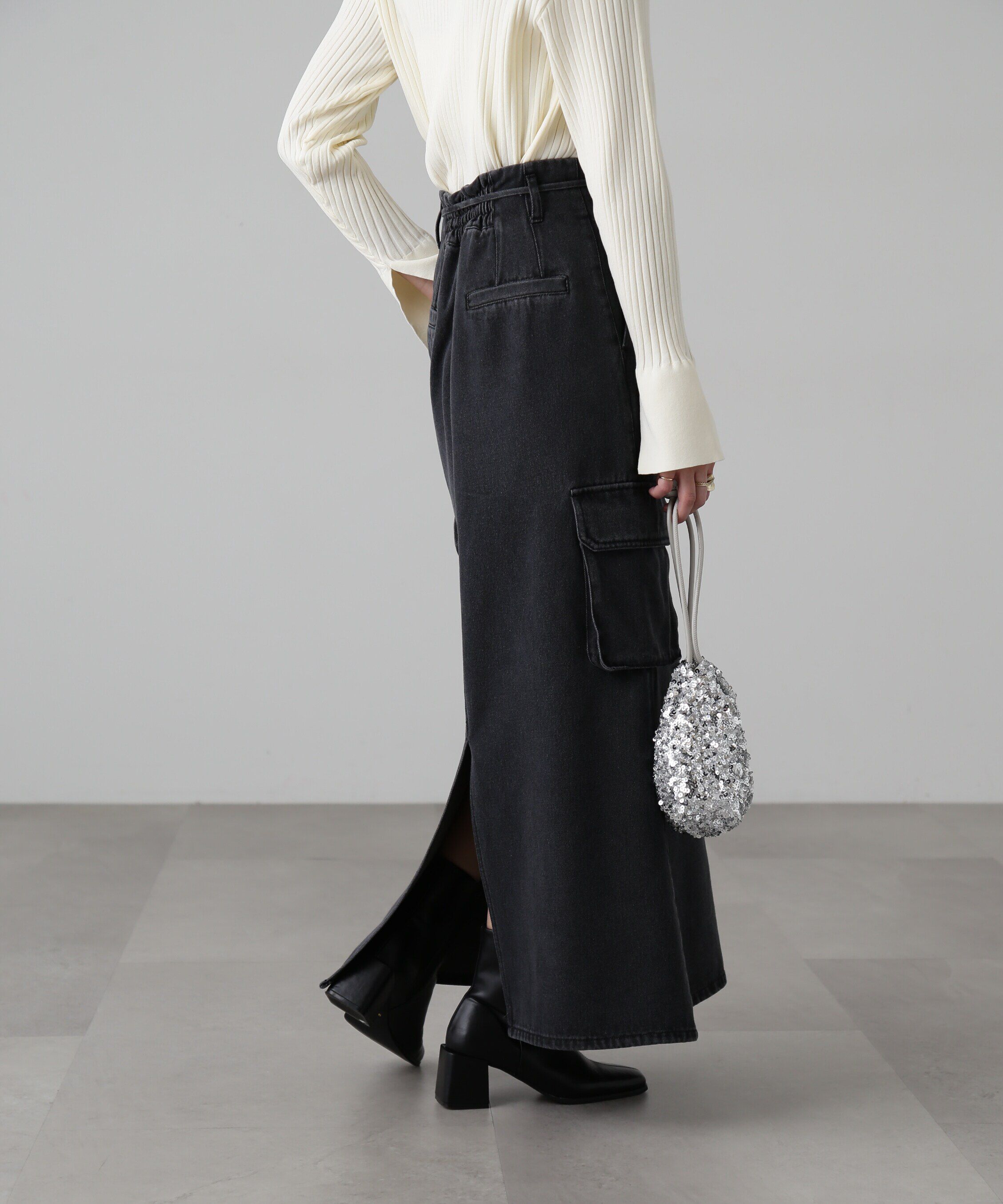  「[低身長サイズ/Sシリーズ]カーゴデニムナロースカート」|スカート|