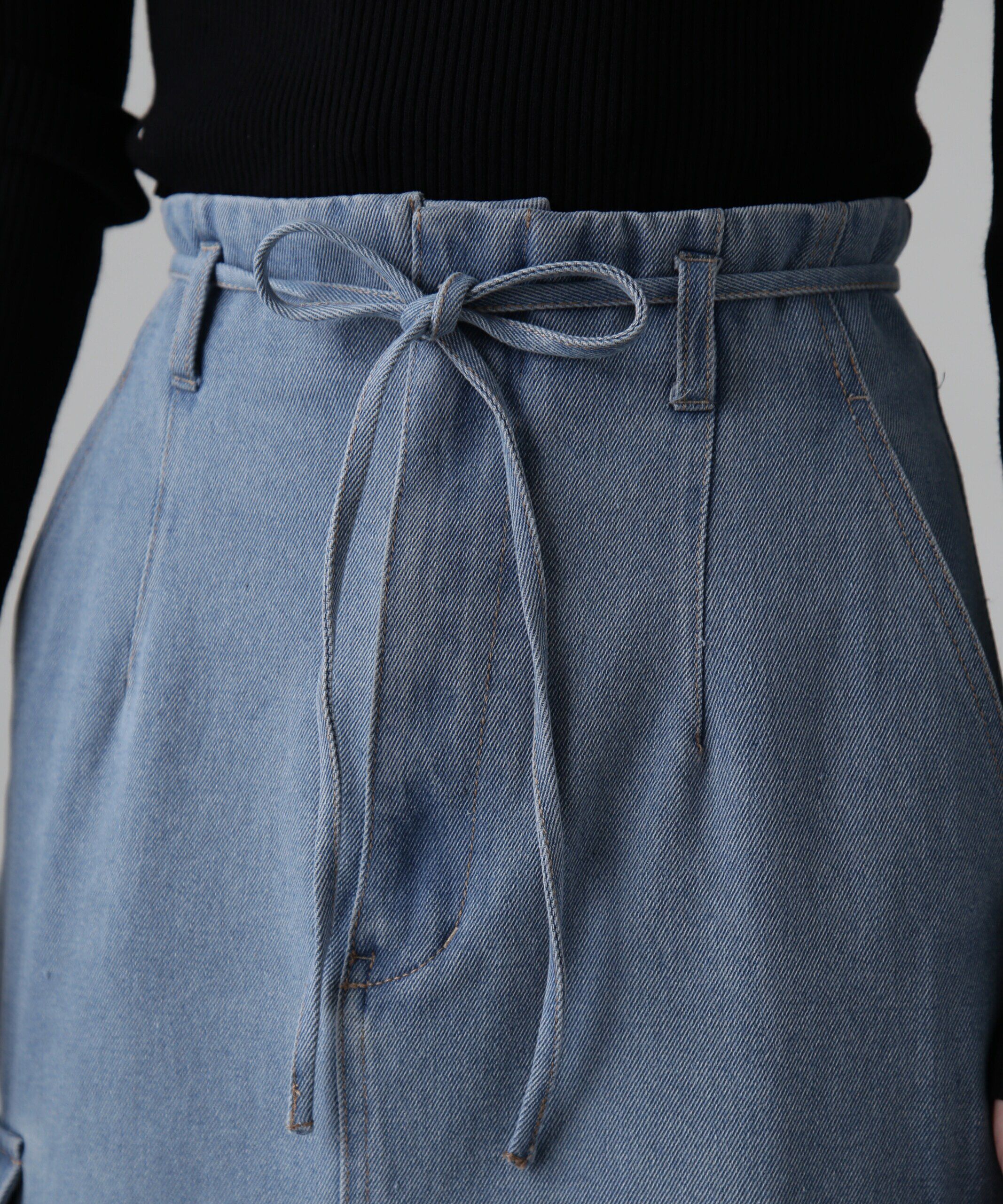  「[低身長サイズ/Sシリーズ]カーゴデニムナロースカート」|スカート|