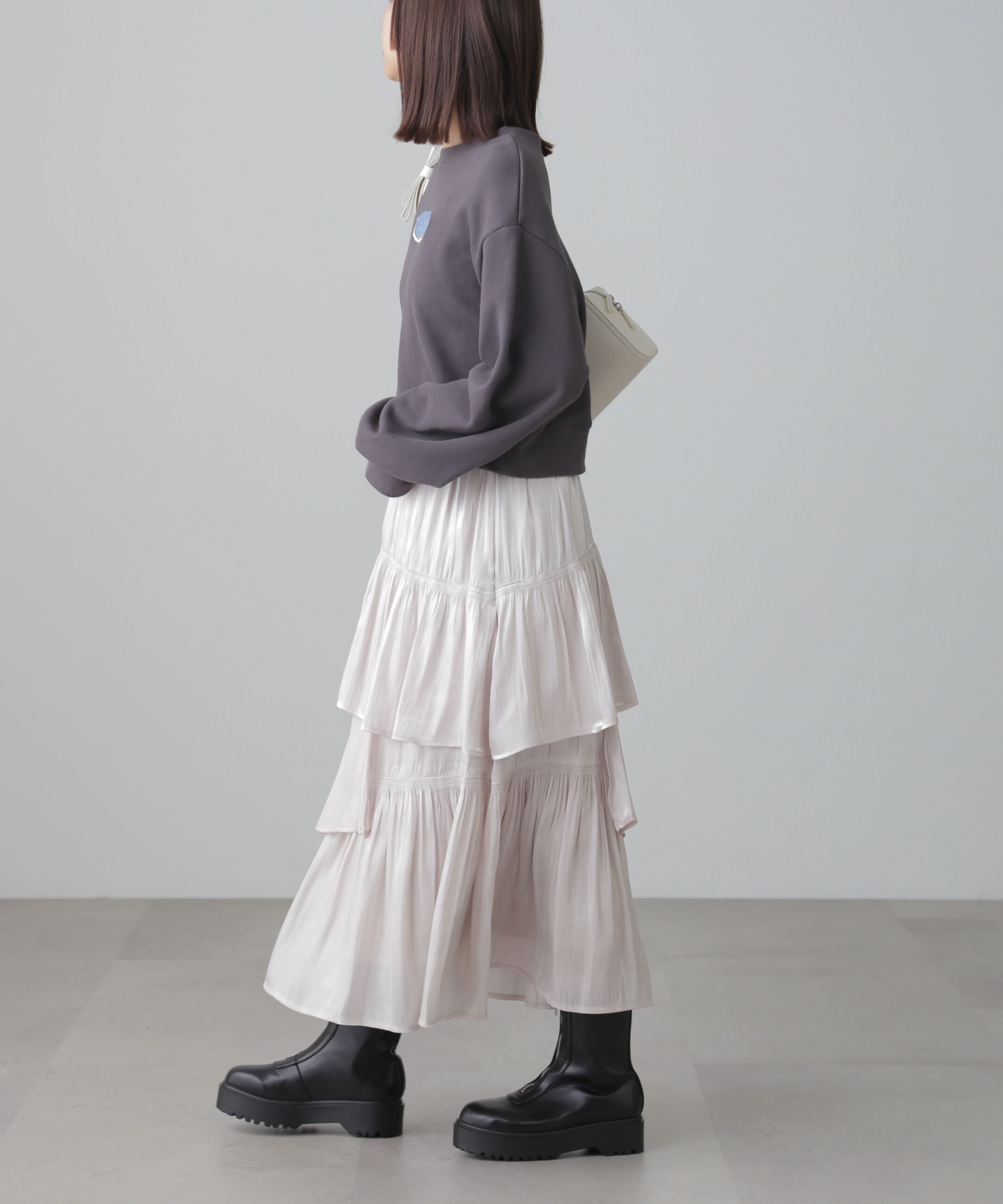  「アシメシャーリングティアードスカート」|スカート|