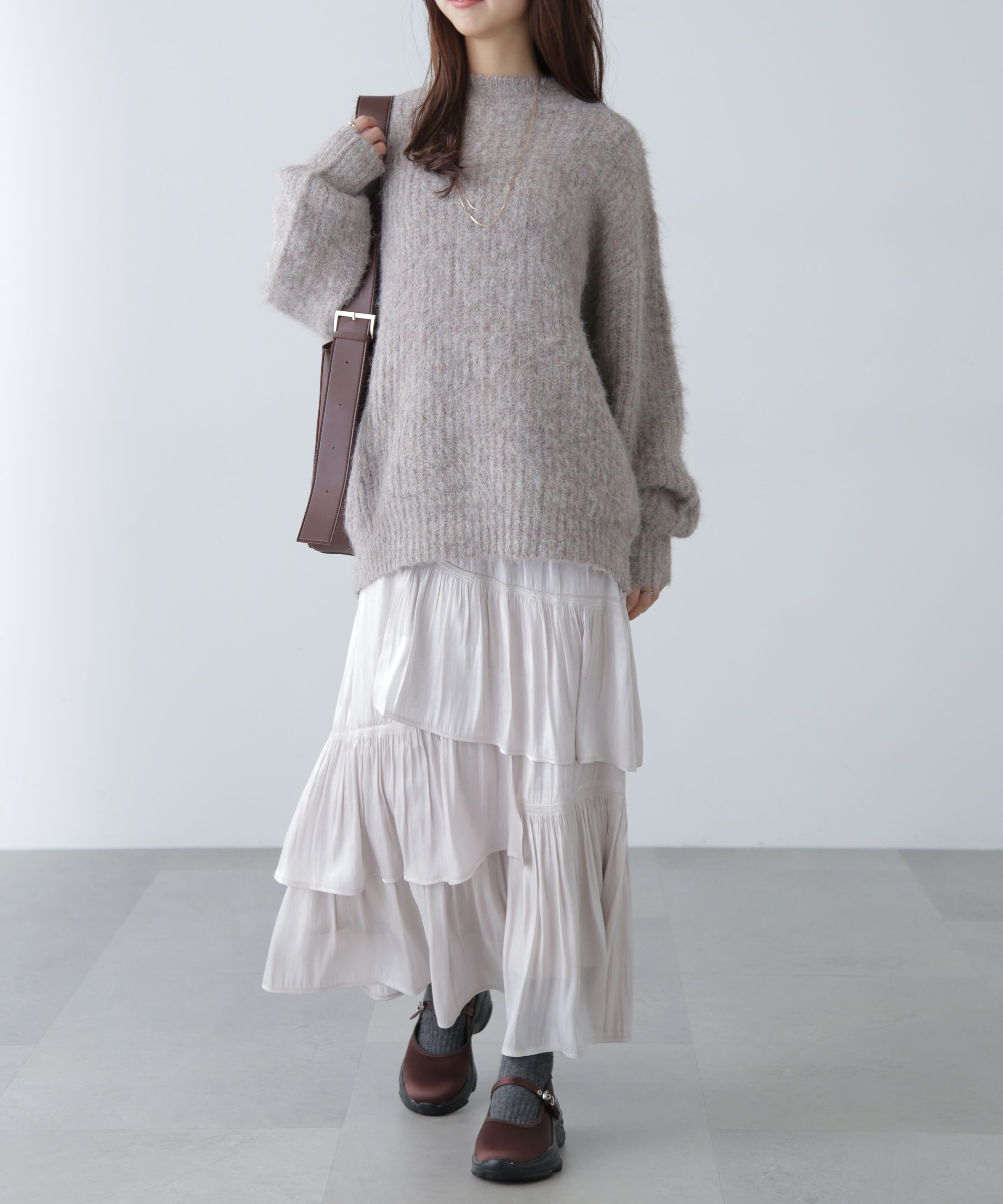  「アシメシャーリングティアードスカート」|スカート|