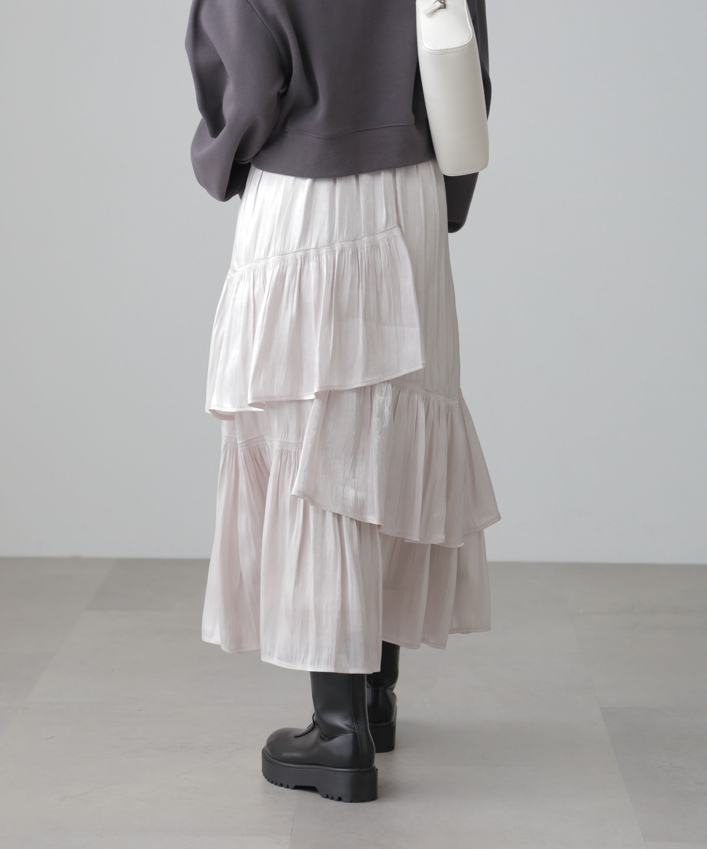  「アシメシャーリングティアードスカート」|スカート|