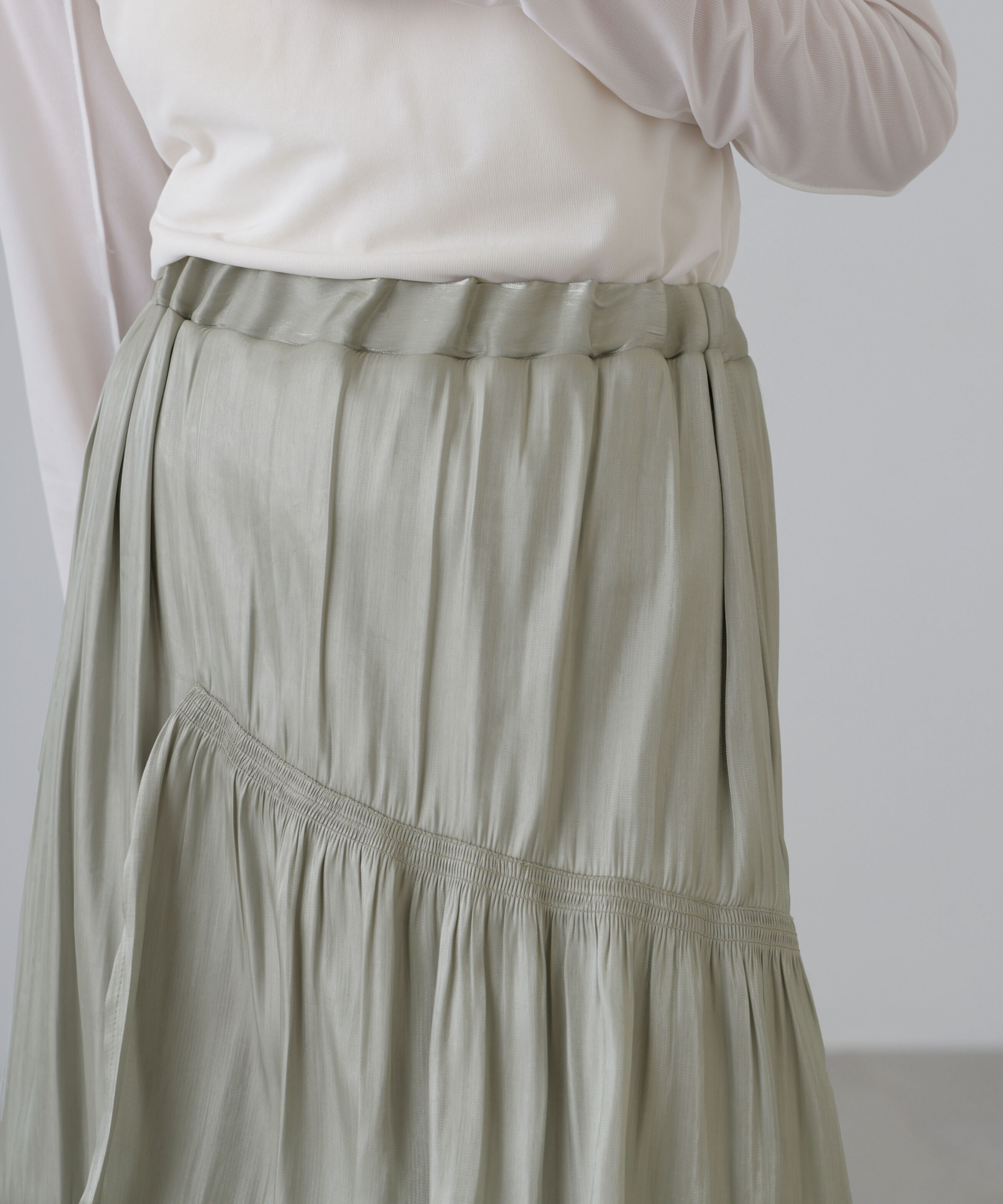  「アシメシャーリングティアードスカート」|スカート|